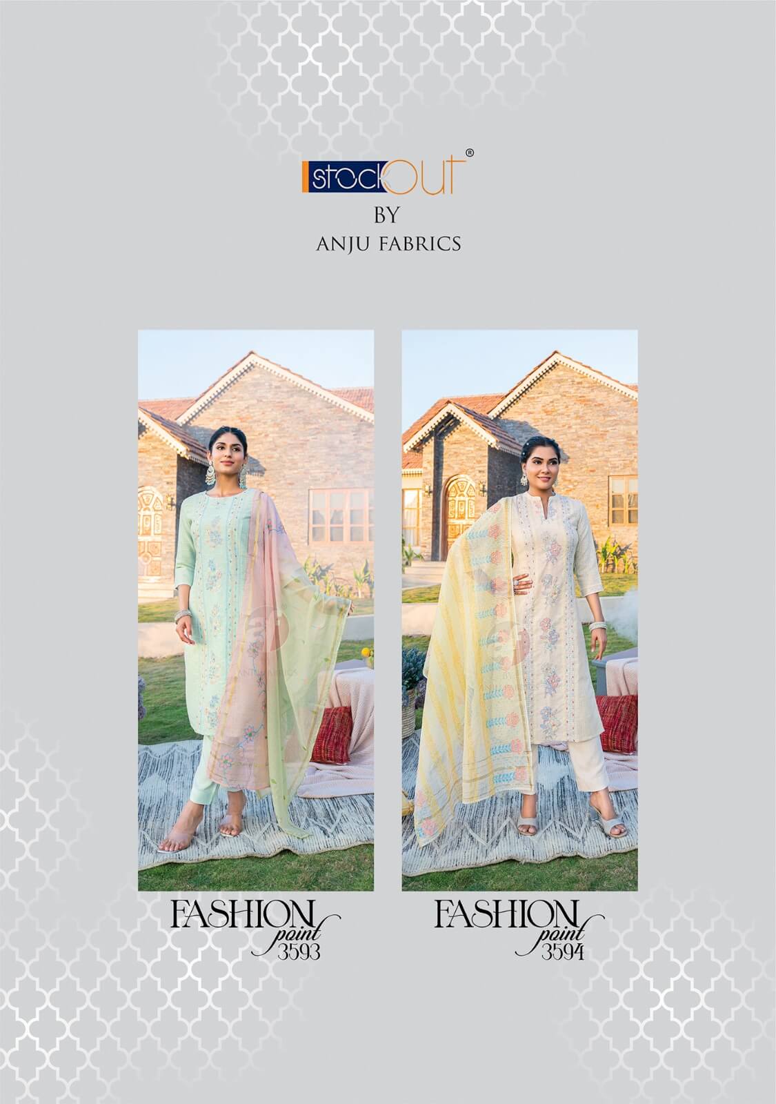 Anju Fabrics Fashion Point Vol 2 Cotton Salwar Kameez Catalog collection 10