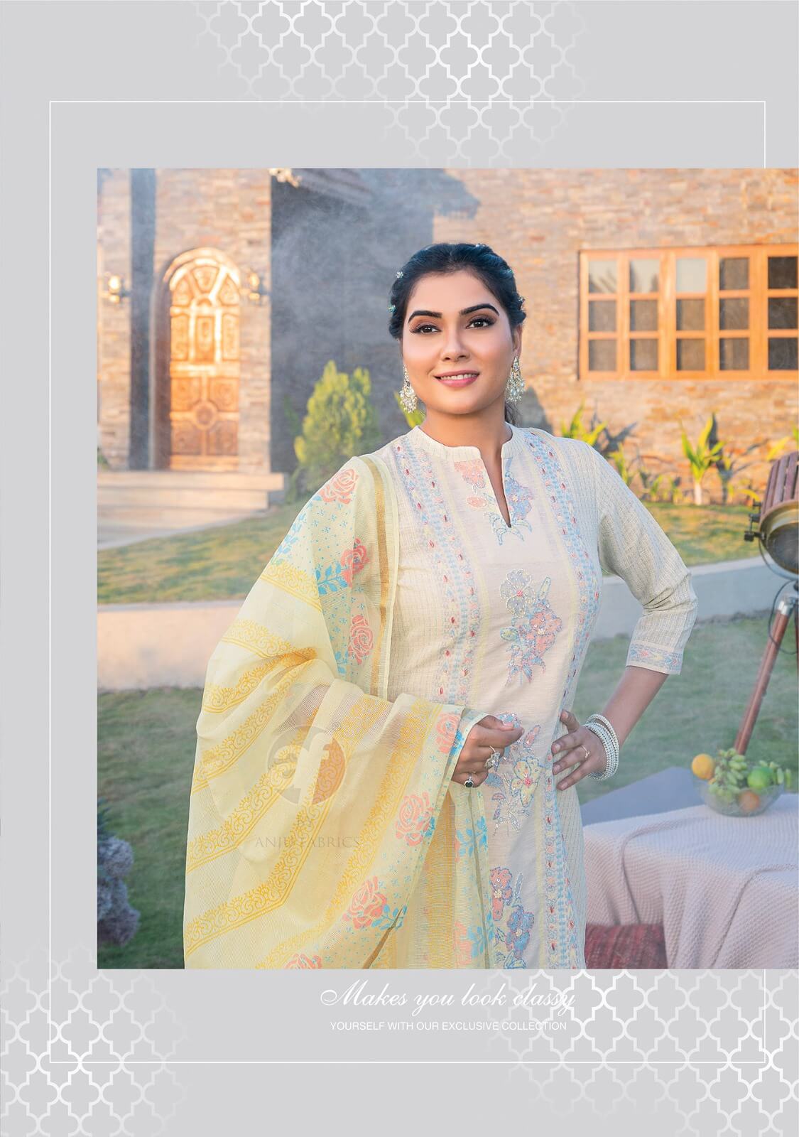 Anju Fabrics Fashion Point Vol 2 Cotton Salwar Kameez Catalog collection 1