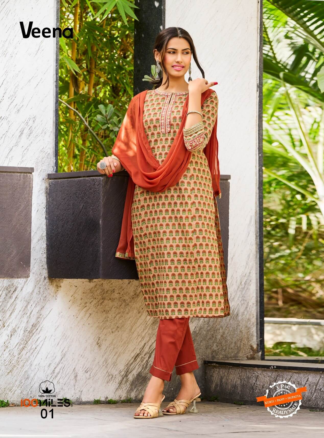 100Miles Veena Cotton Salwar Kameez Catalog collection 5