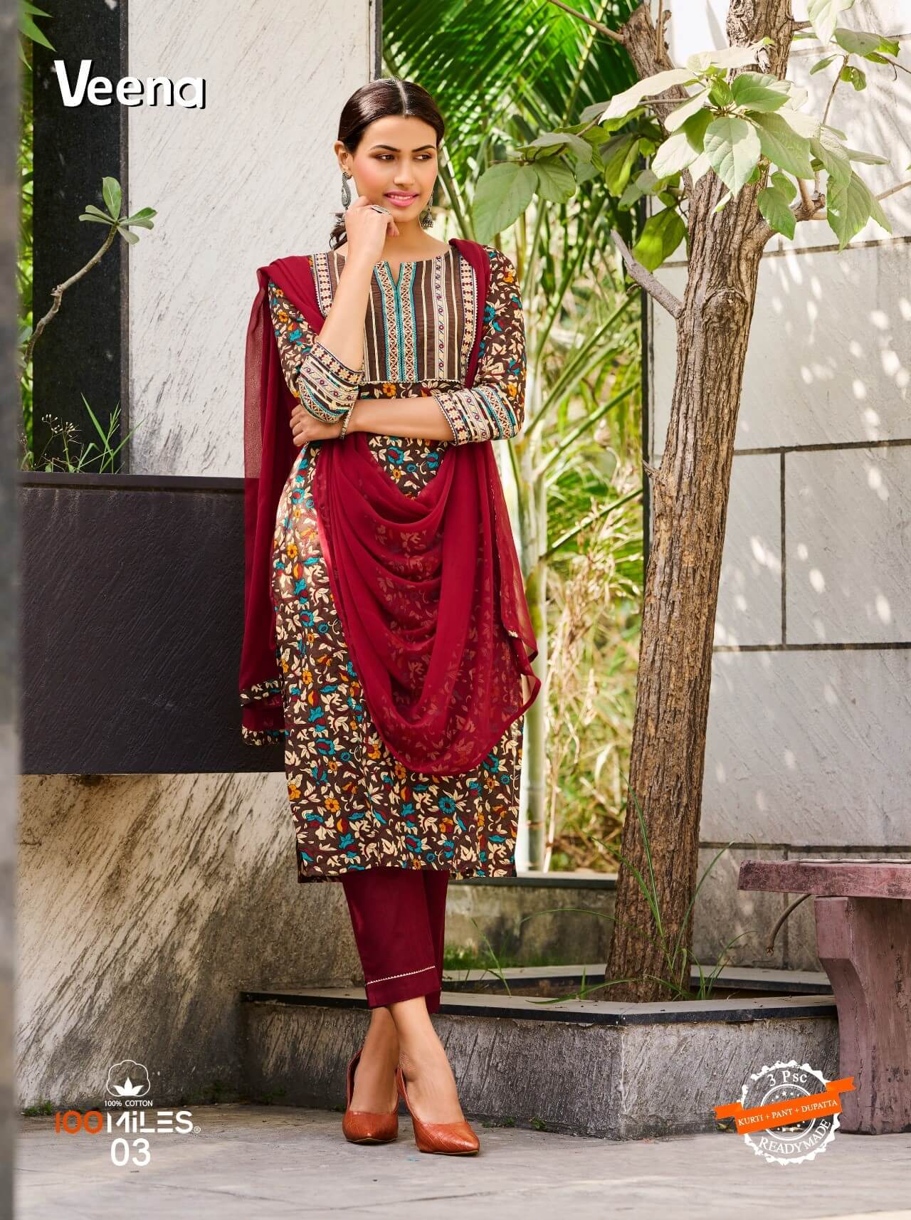 100Miles Veena Cotton Salwar Kameez Catalog collection 2