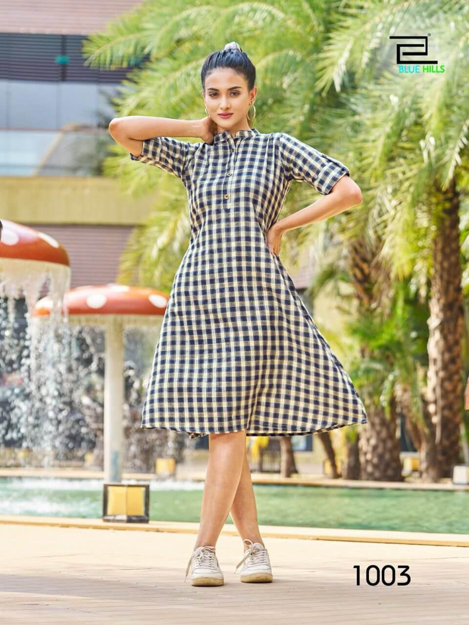 Blue Hills Checkers One Piece Dress Catalog collection 2