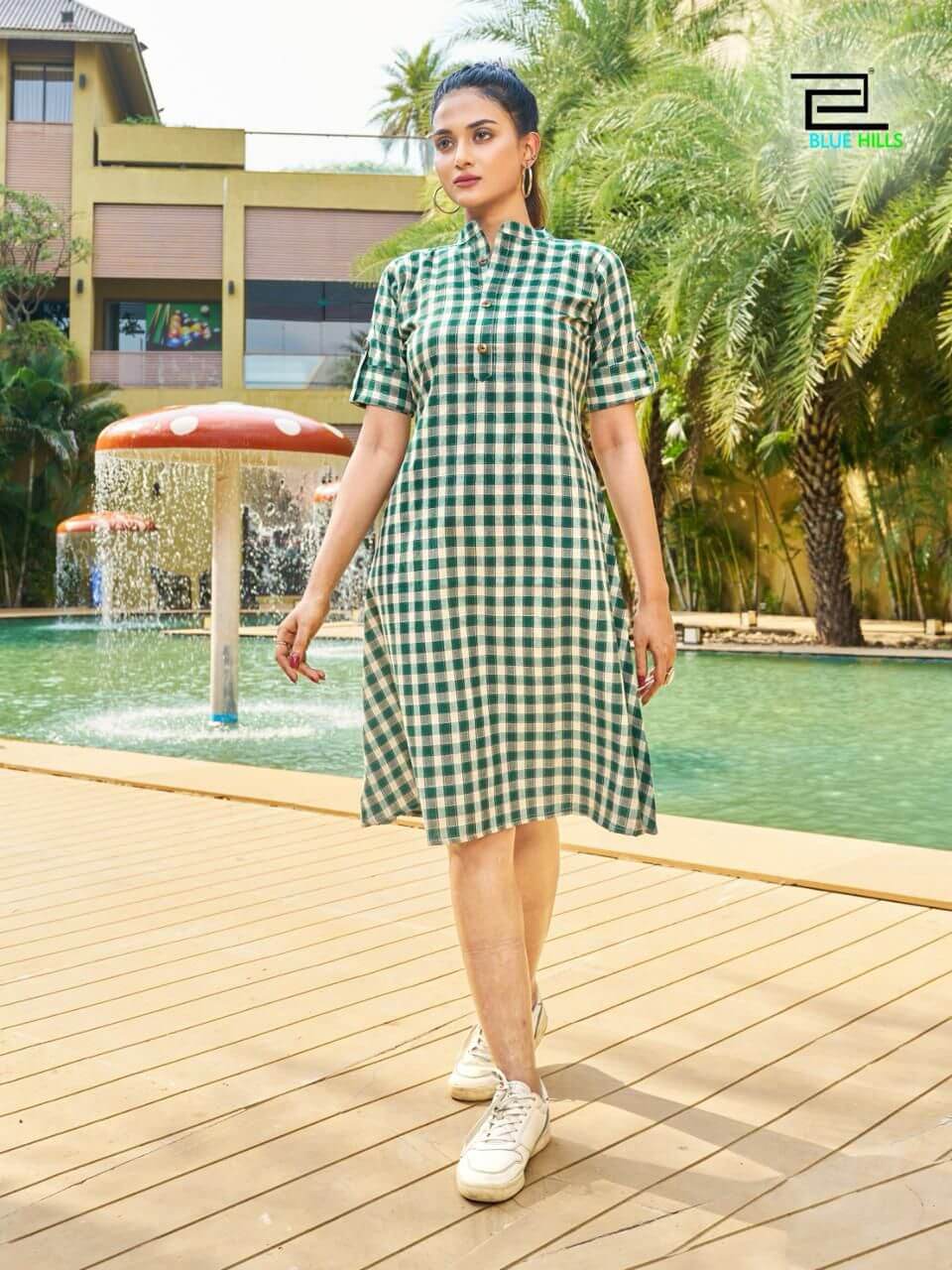 Blue Hills Checkers One Piece Dress Catalog collection 3