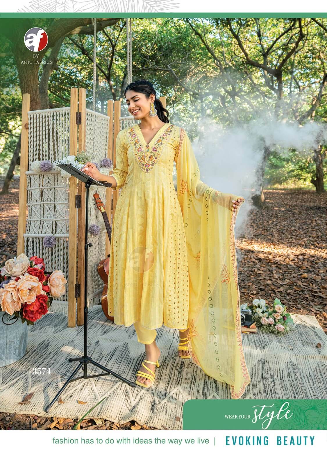Anju Fabrics Rhythm Anarkali Suits Catalog collection 6