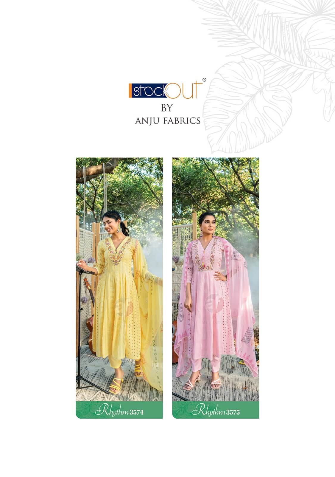 Anju Fabrics Rhythm Anarkali Suits Catalog collection 3