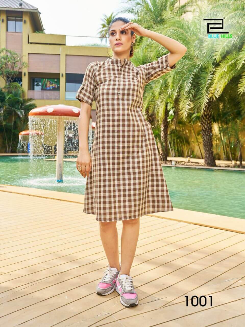 Blue Hills Checkers One Piece Dress Catalog collection 5