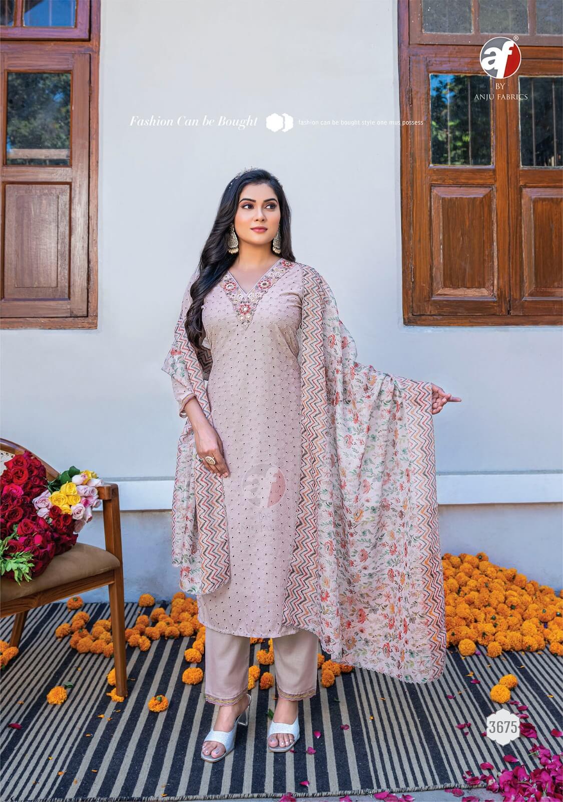 Anju Fabrics Rich Lady Cotton Salwar Kameez Catalog collection 11