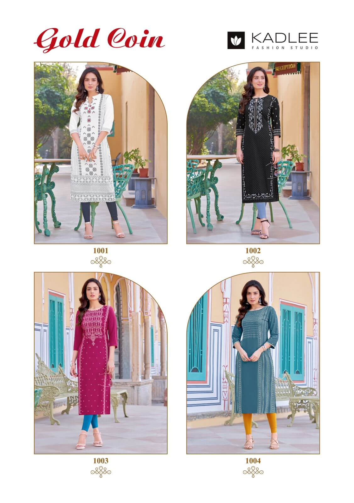 Kadlee Gold Coin Rayon Kurti Catalog collection 6