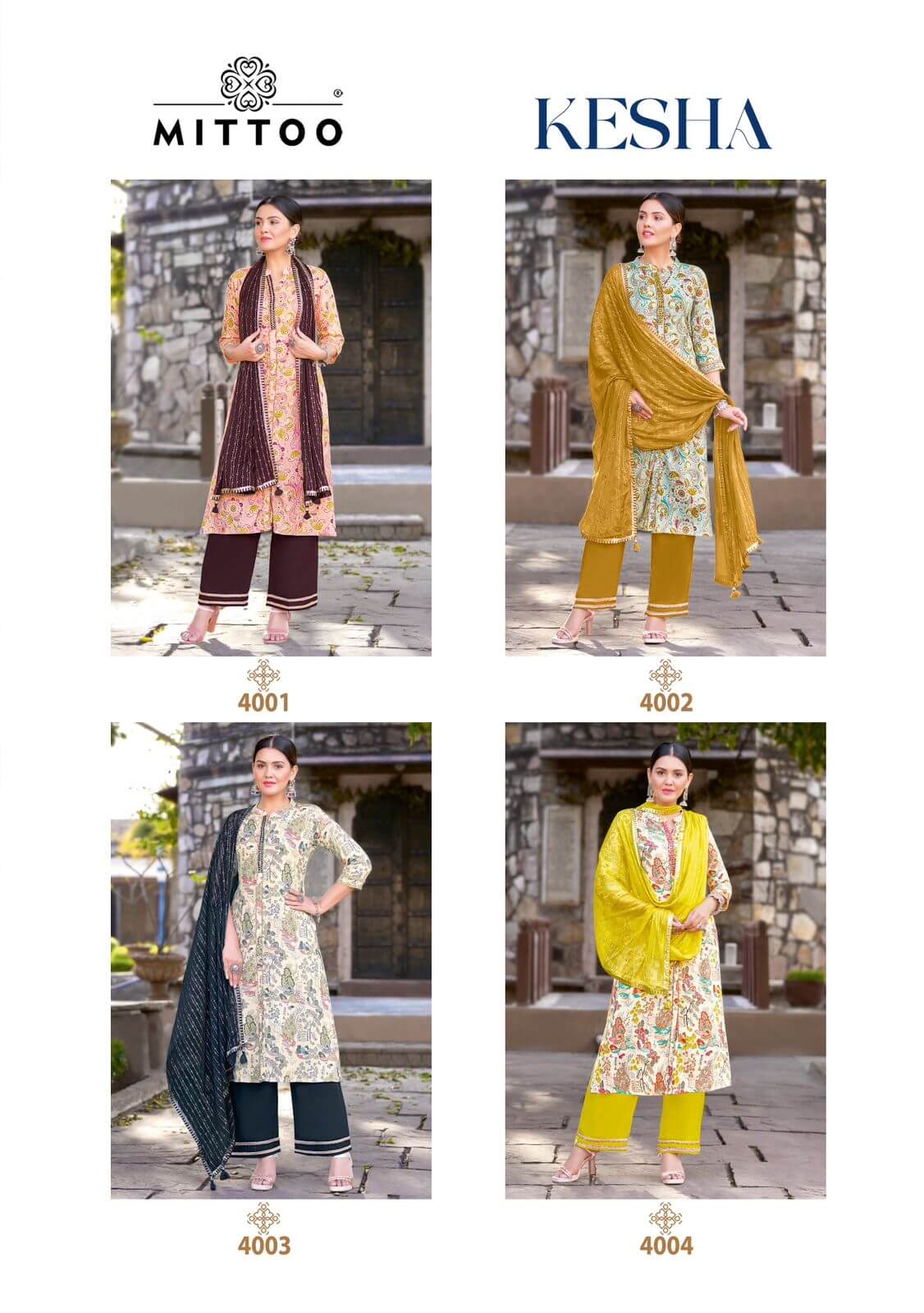 Mittoo Kesha Kurti Palazzo Dupatta Set Catalog collection 5