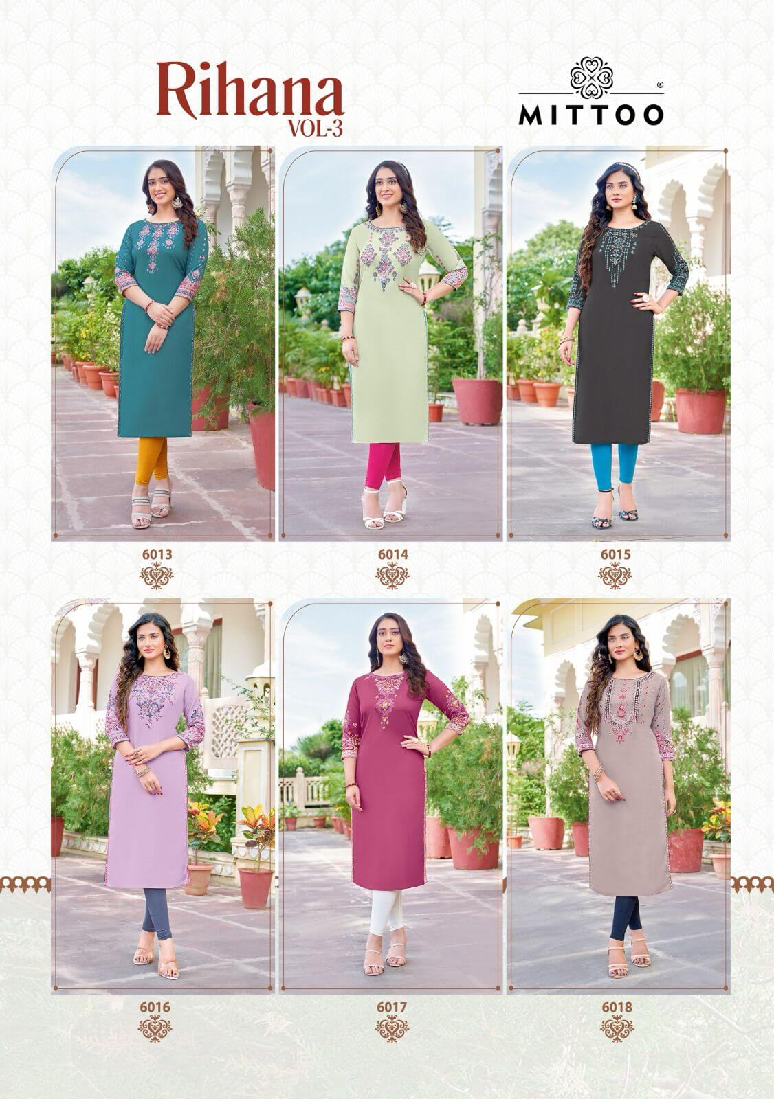 Mittoo Rihana Vol 3 Rayon Kurti Catalog collection 3