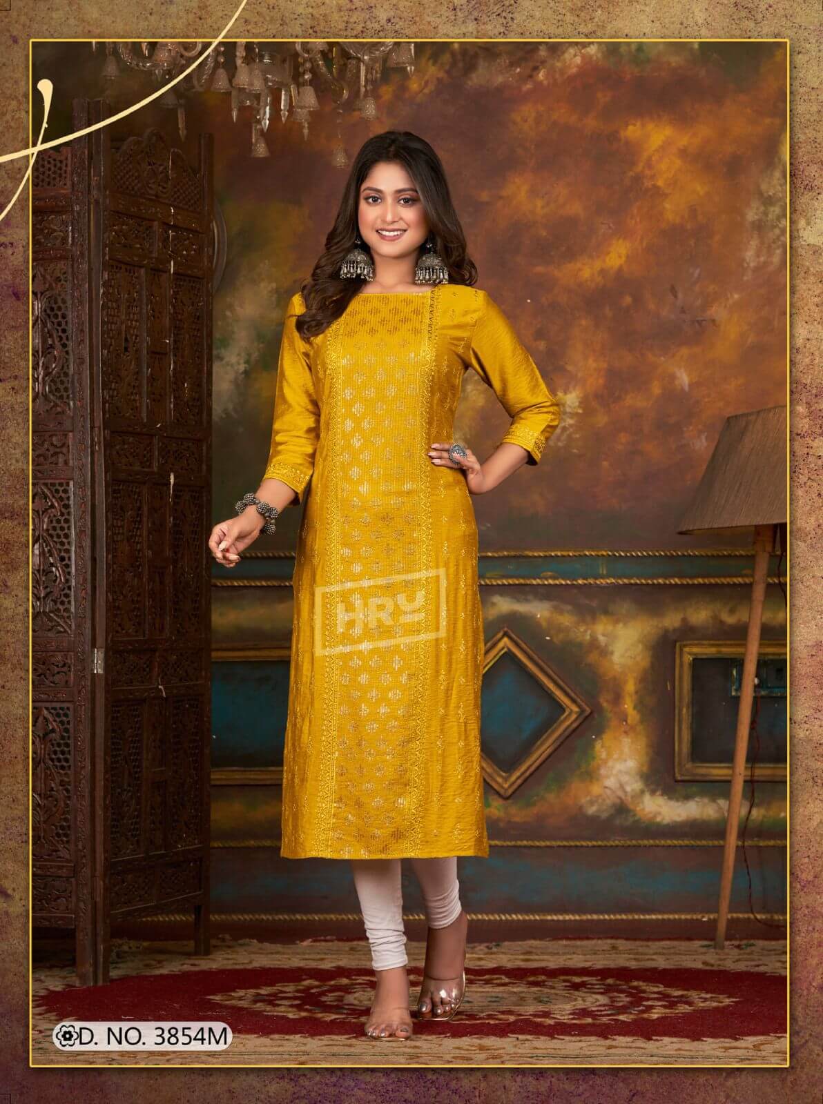 Hru India Glitter Vol 87 Embroidery Kurti Catalog collection 4