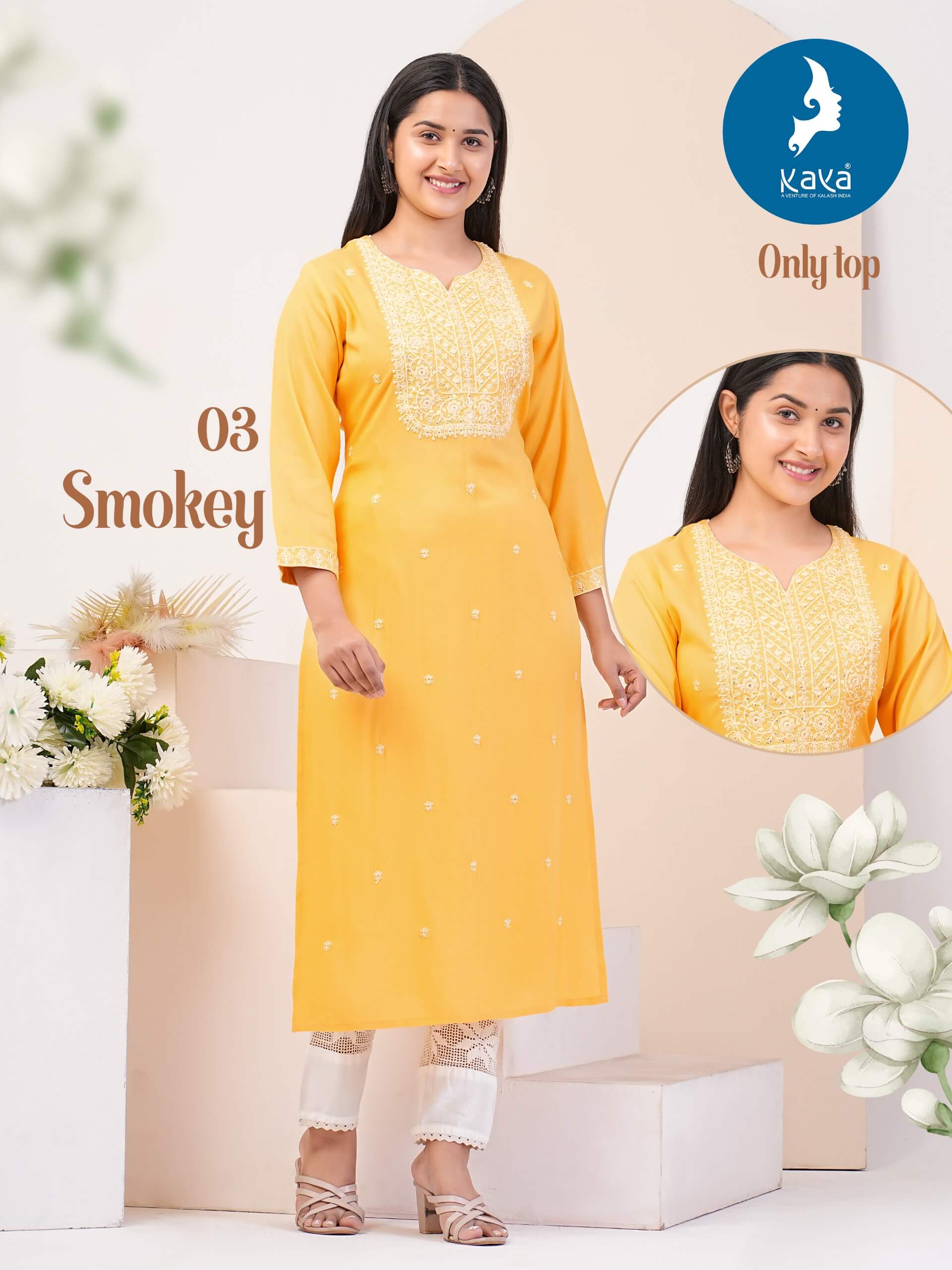 Kaya Smokey Rayon Kurti Catalog collection 3