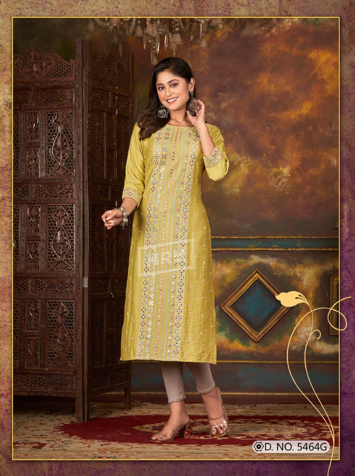 Hru India Glitter Vol 87 Embroidery Kurti Catalog collection 9