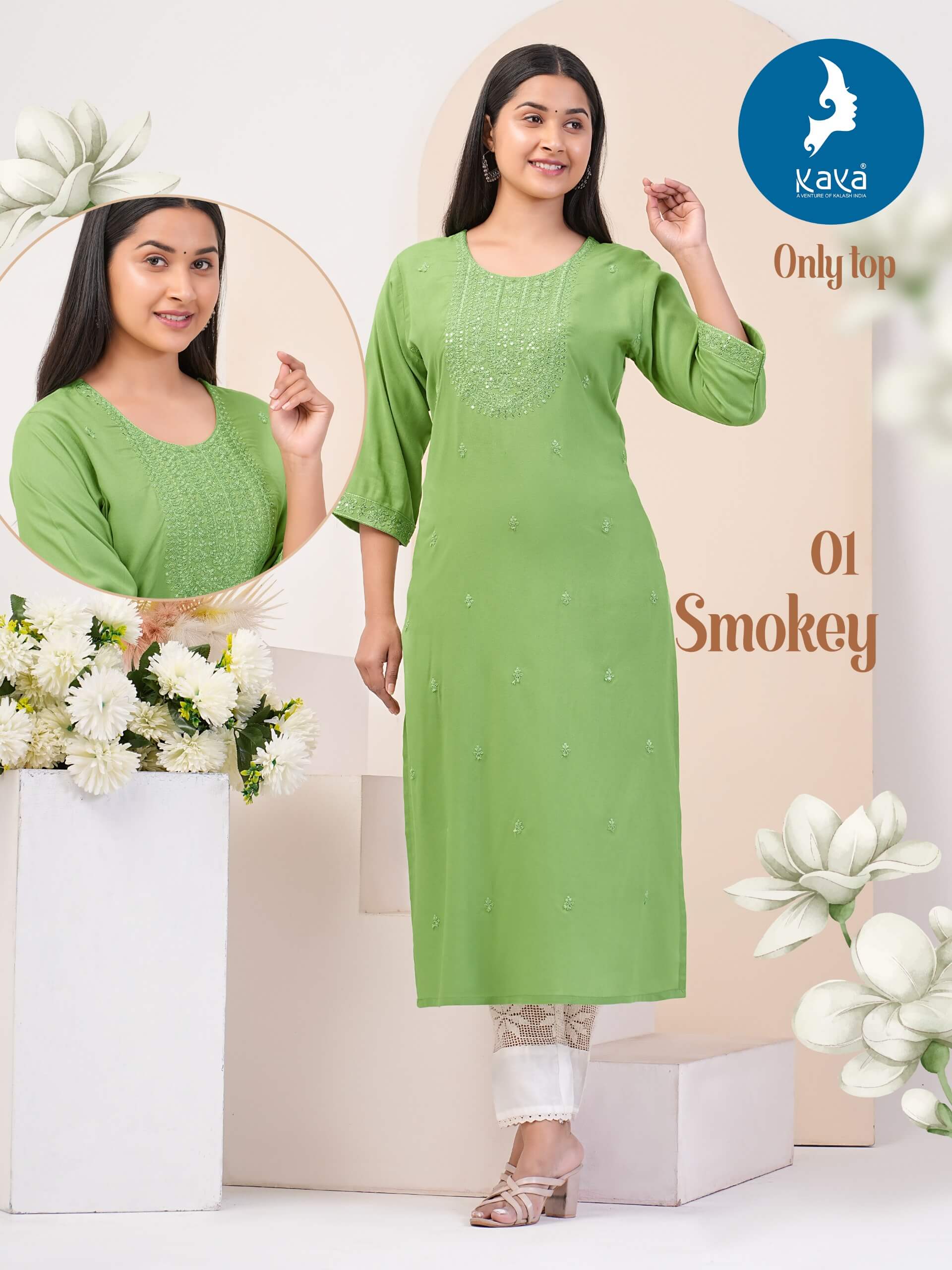 Kaya Smokey Rayon Kurti Catalog collection 2