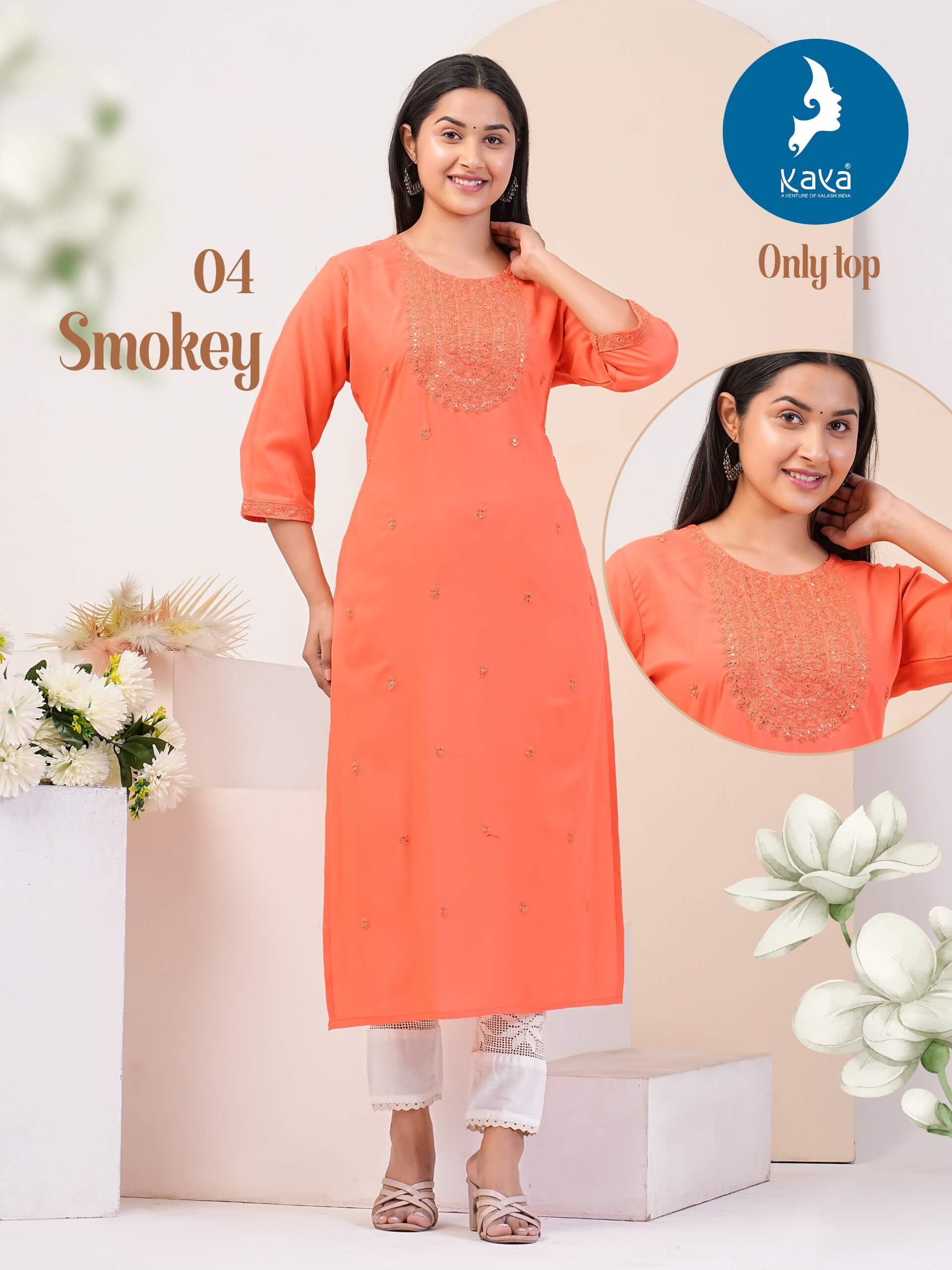 Kaya Smokey Rayon Kurti Catalog collection 4