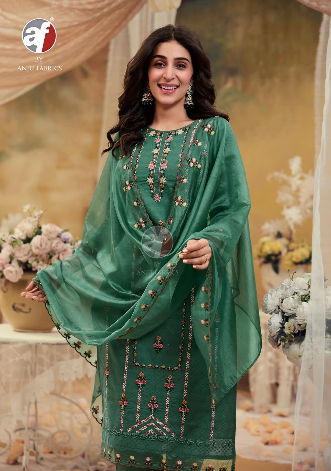 Anju Fabrics Cotton Queen Embroidery Salwar Kameez Catalog collection 1