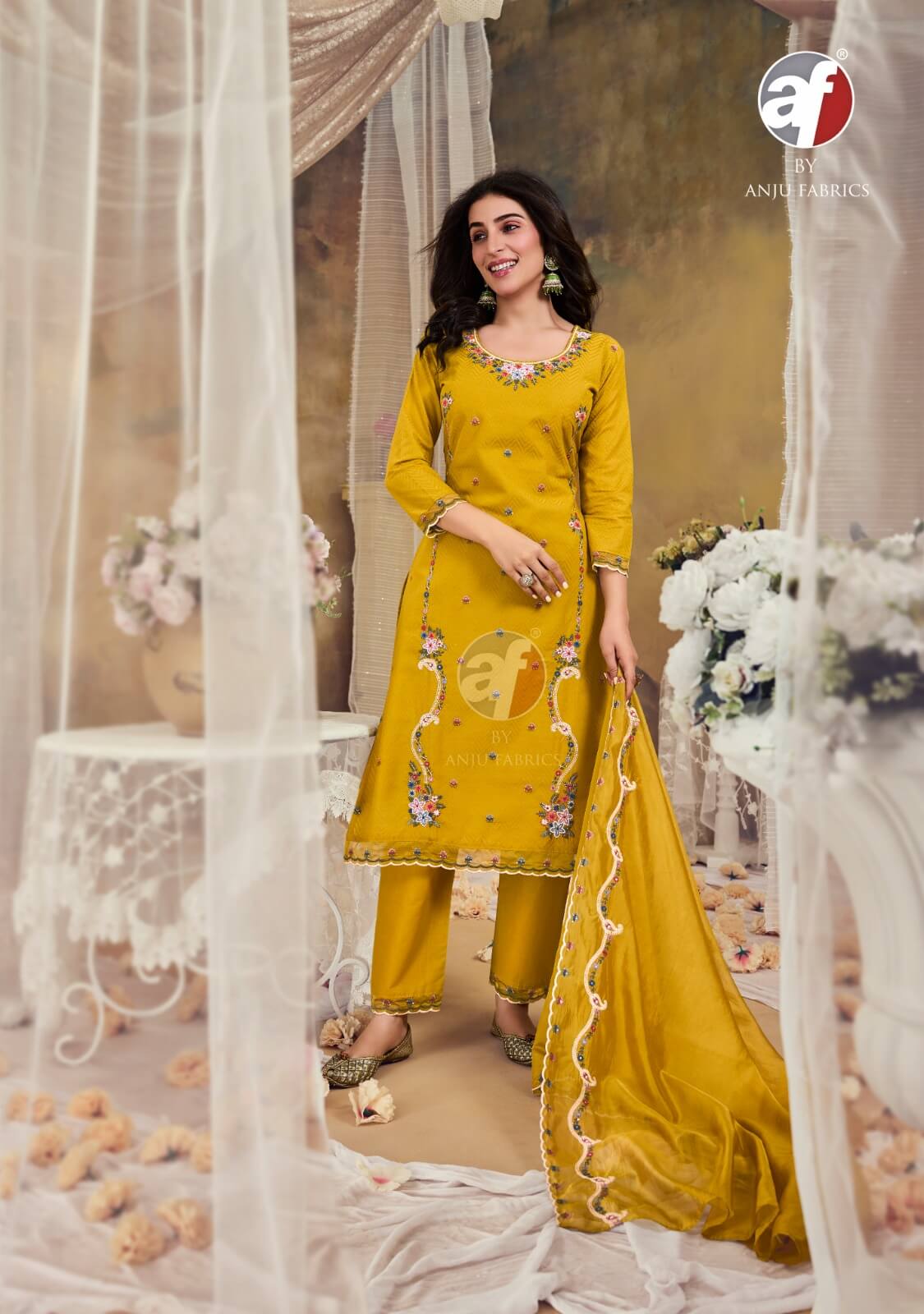Anju Fabrics Cotton Queen Embroidery Salwar Kameez Catalog collection 7