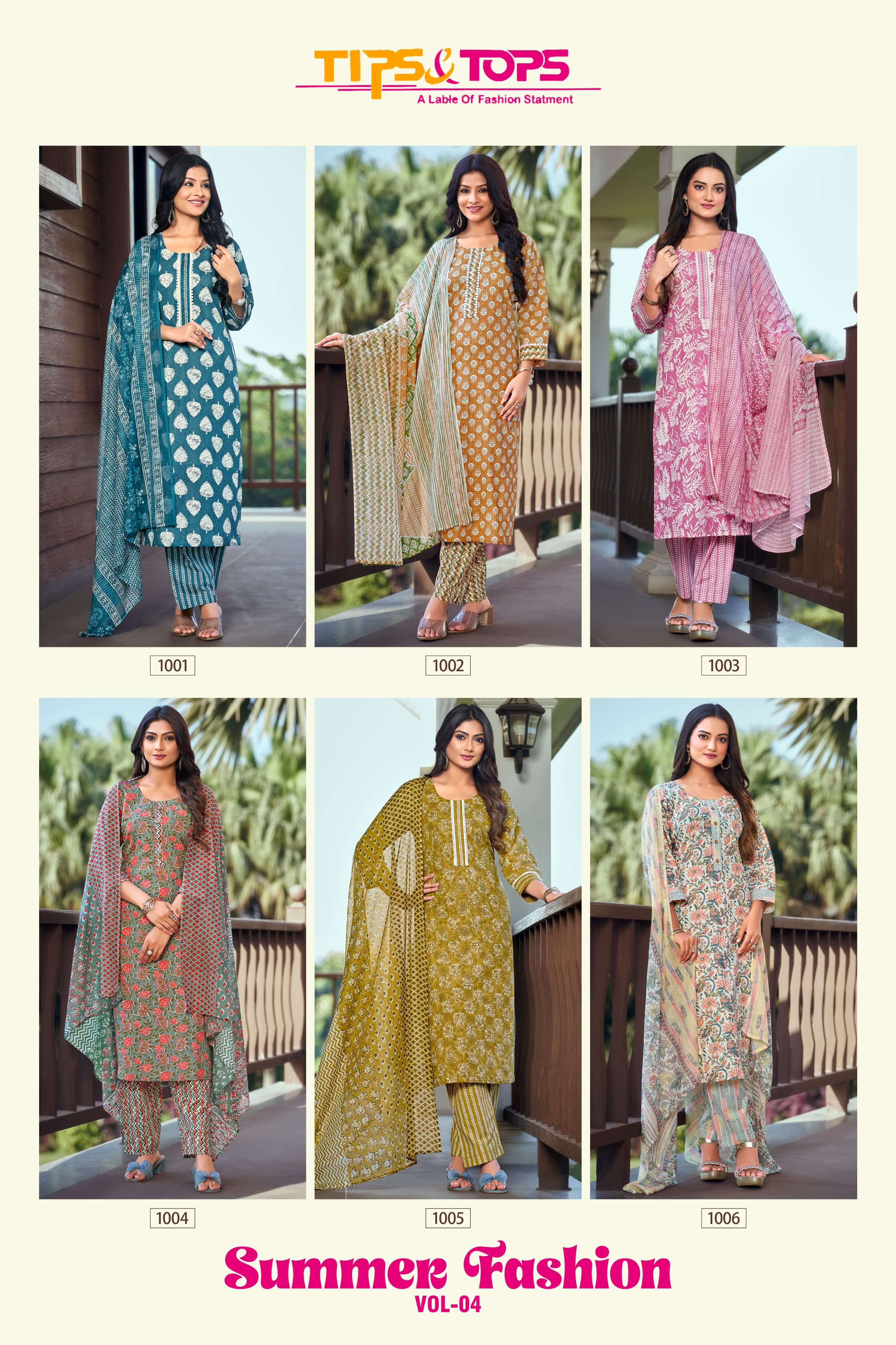 Tips And Tops Summer Fashion Vol 4 Printed Salwar Kameez Catalog collection 1