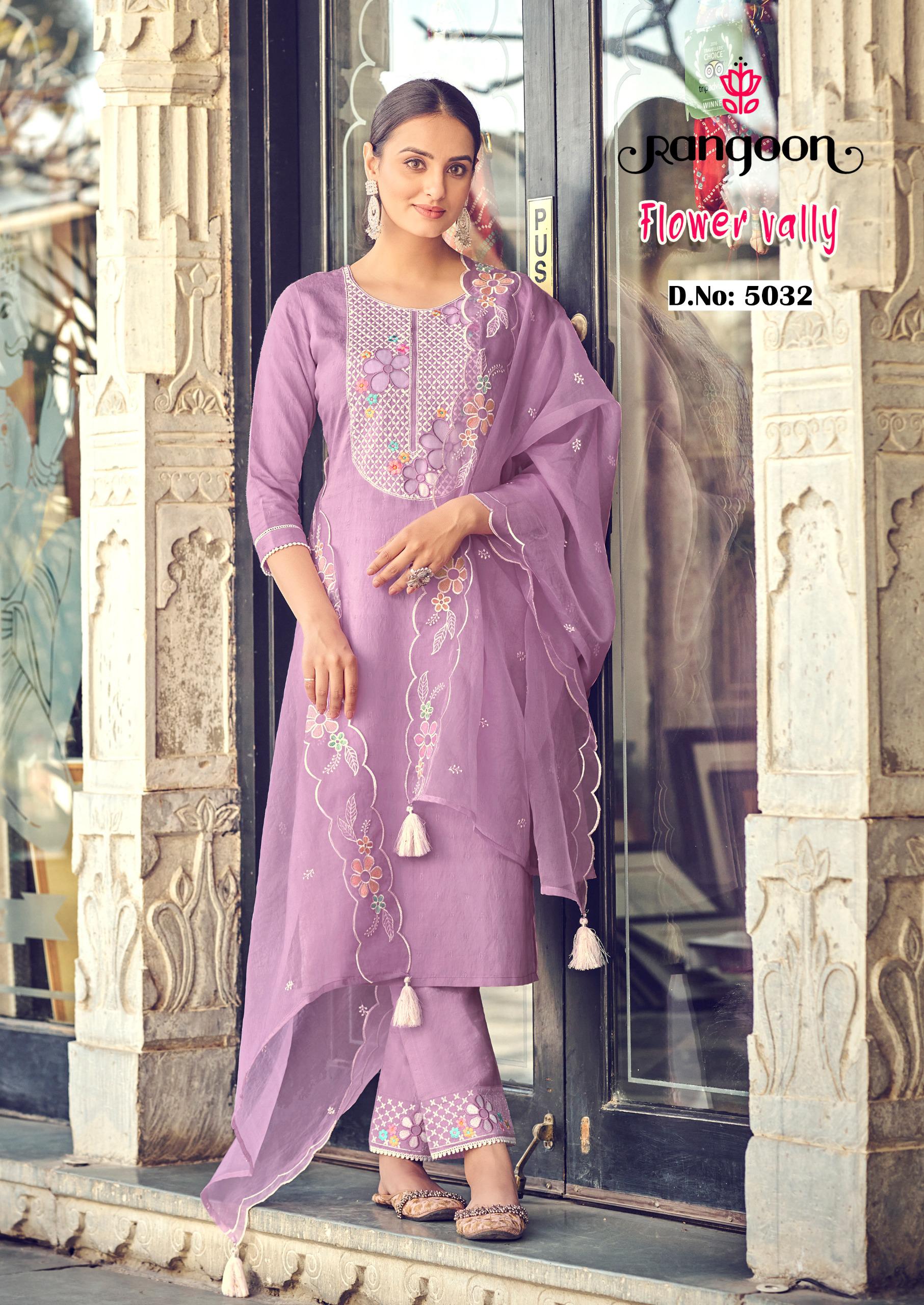 Rangoon Flower Valley Embroidery Salwar Kameez Catalog collection 4