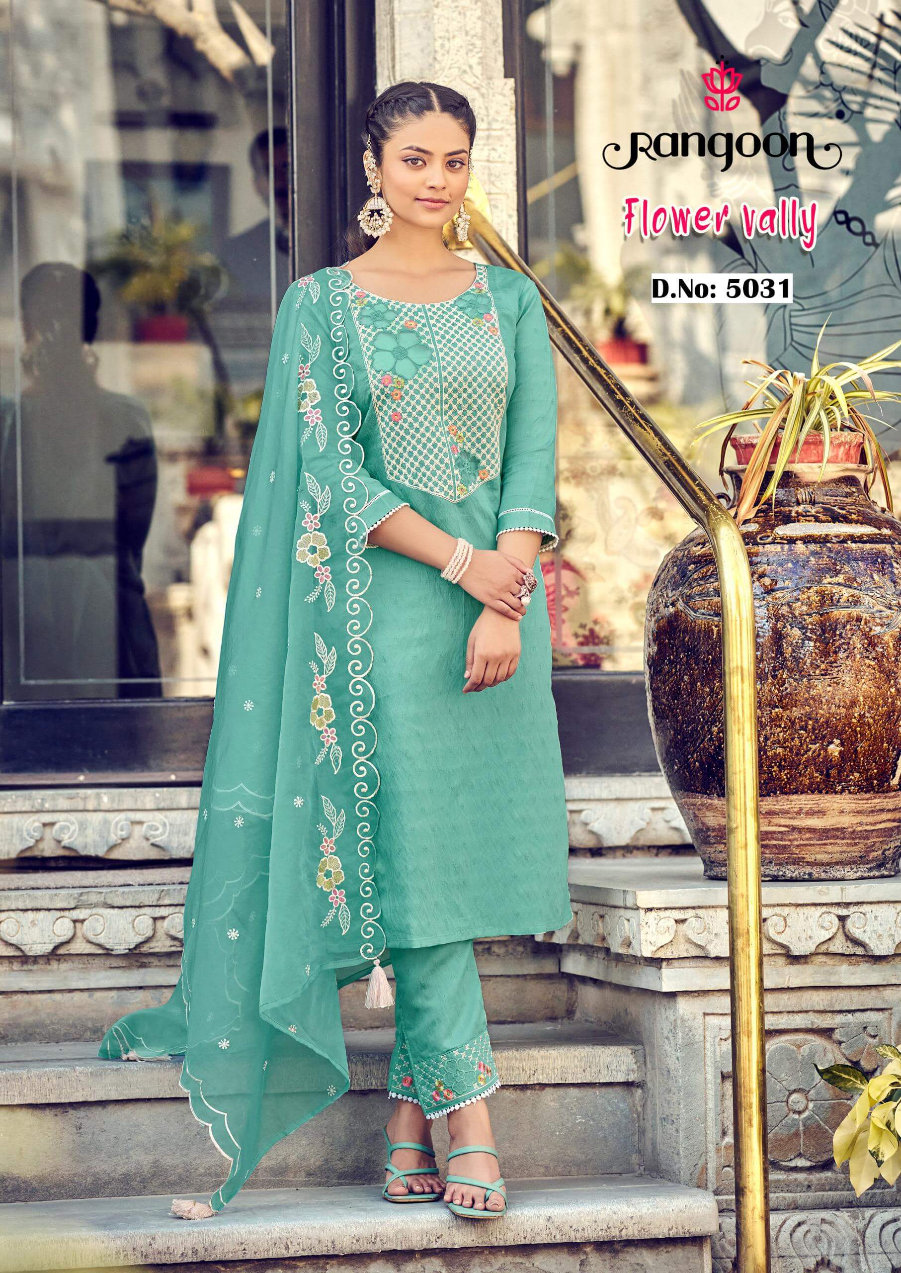 Rangoon Flower Valley Embroidery Salwar Kameez Catalog collection 5