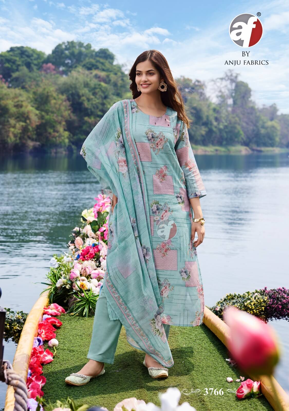 Anju Fabrics Preety Petals Vol 2 Salwar Kameez collection 6