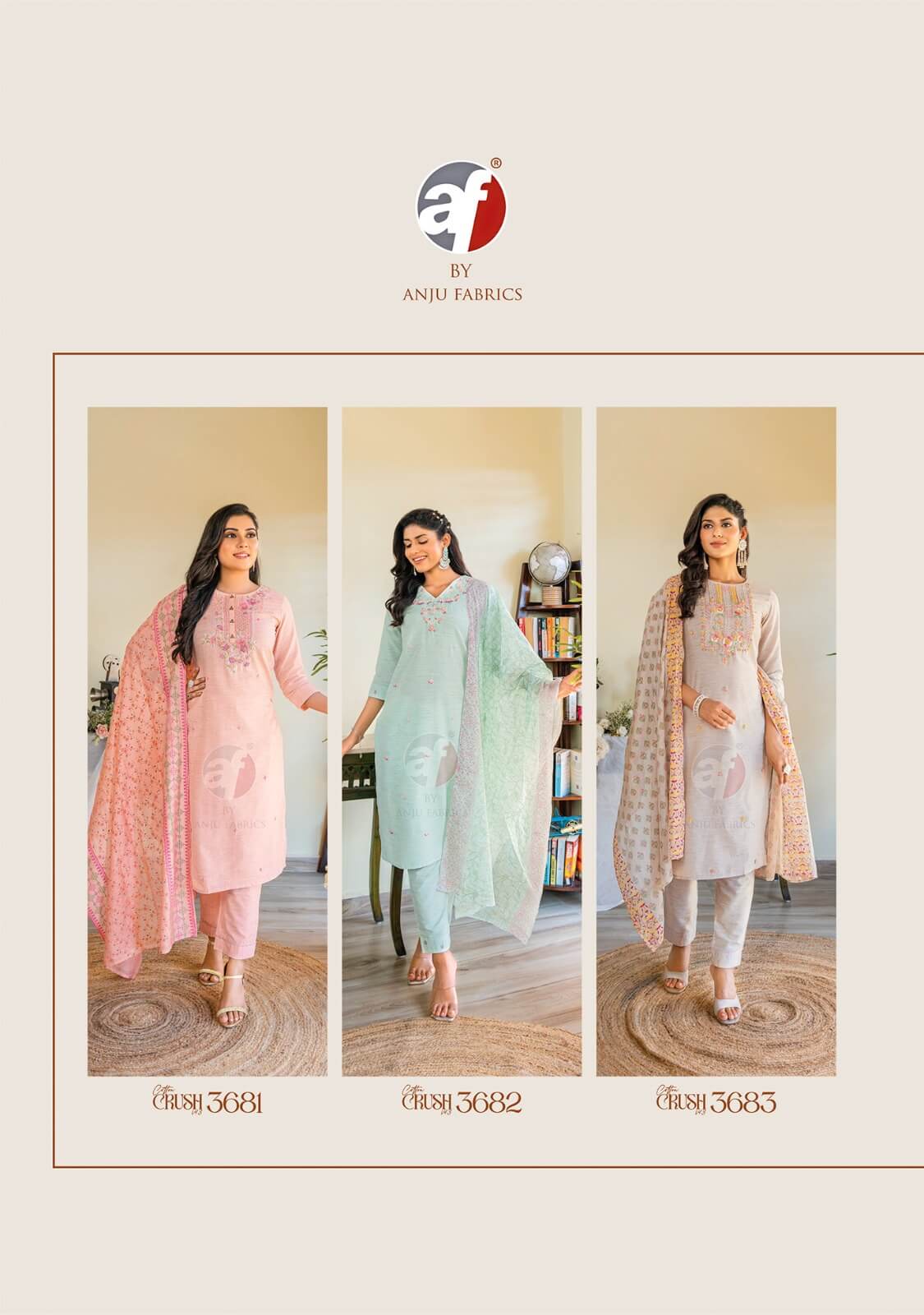 Anju Fabrics Cotton Crush Vol 3 Cotton Salwar Kameez collection 2