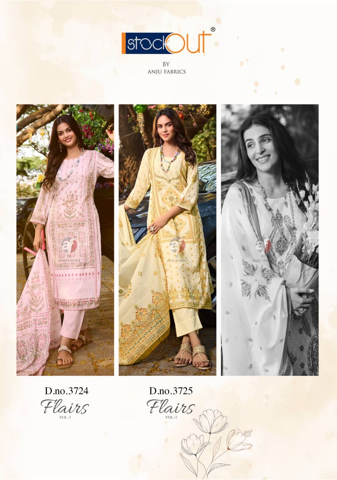 Anju Fabrics Flairs Vol 3 Printed Salwar Kameez Catalog collection 7