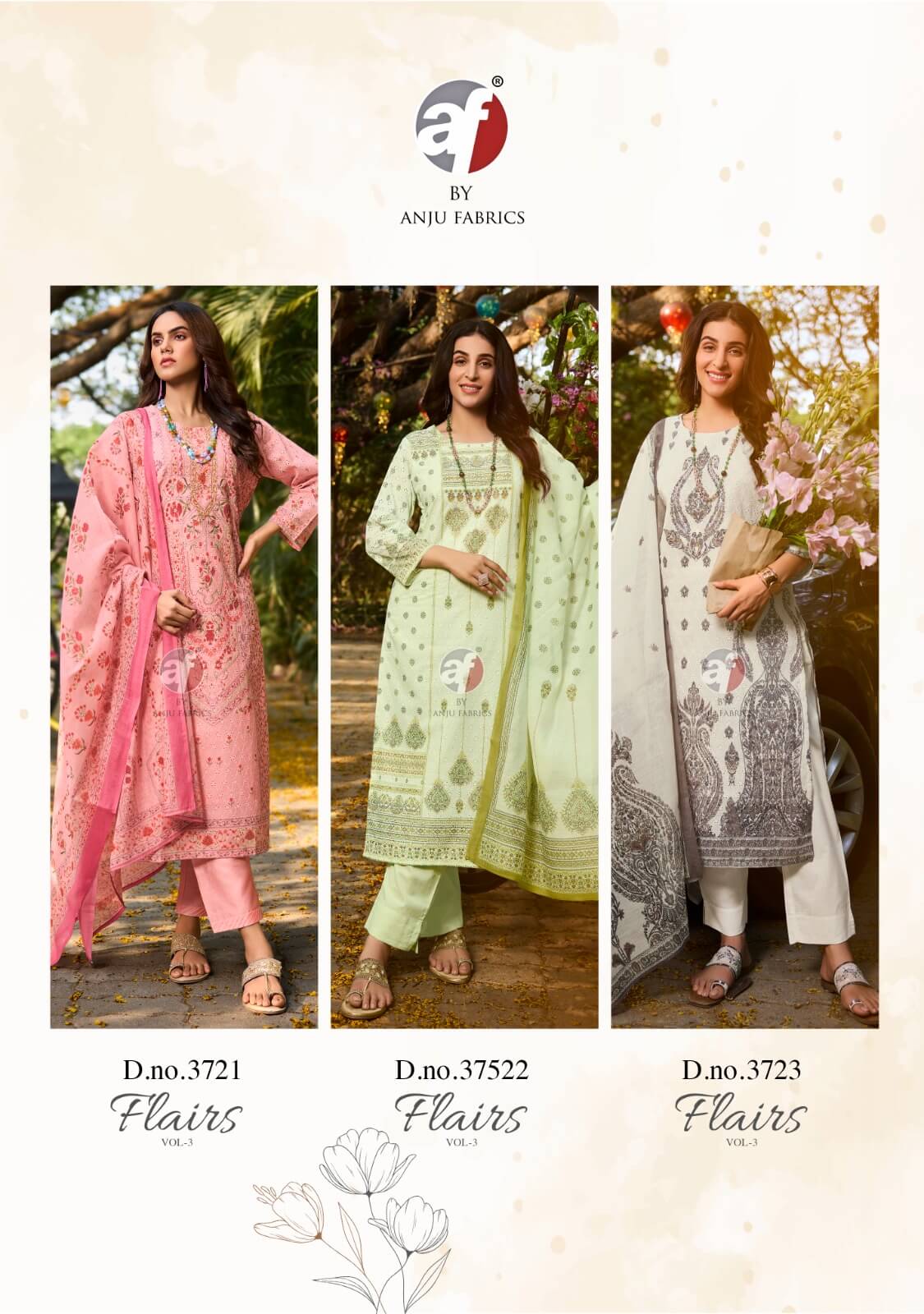 Anju Fabrics Flairs Vol 3 Printed Salwar Kameez Catalog collection 10