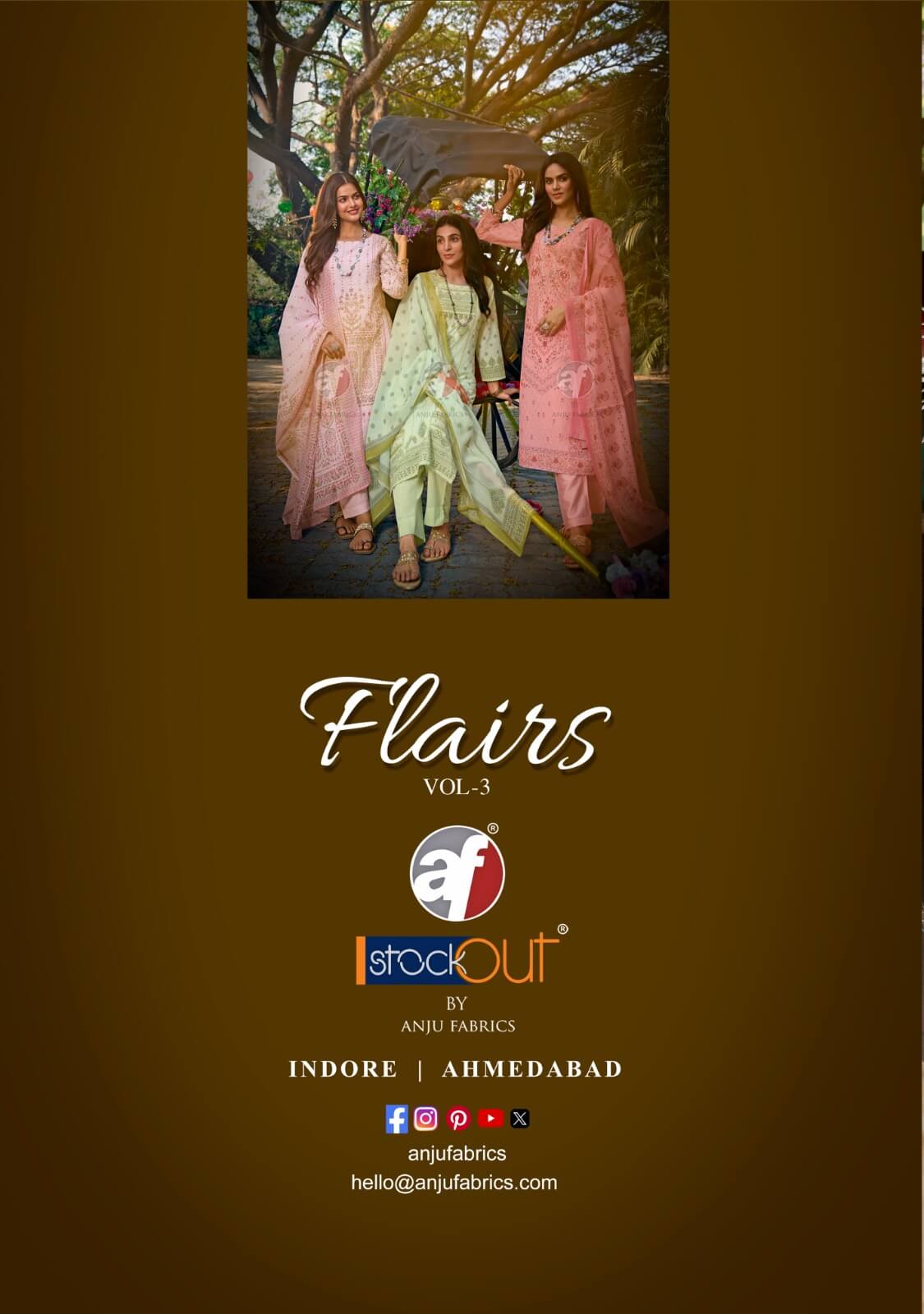Anju Fabrics Flairs Vol 3 Printed Salwar Kameez Catalog collection 8