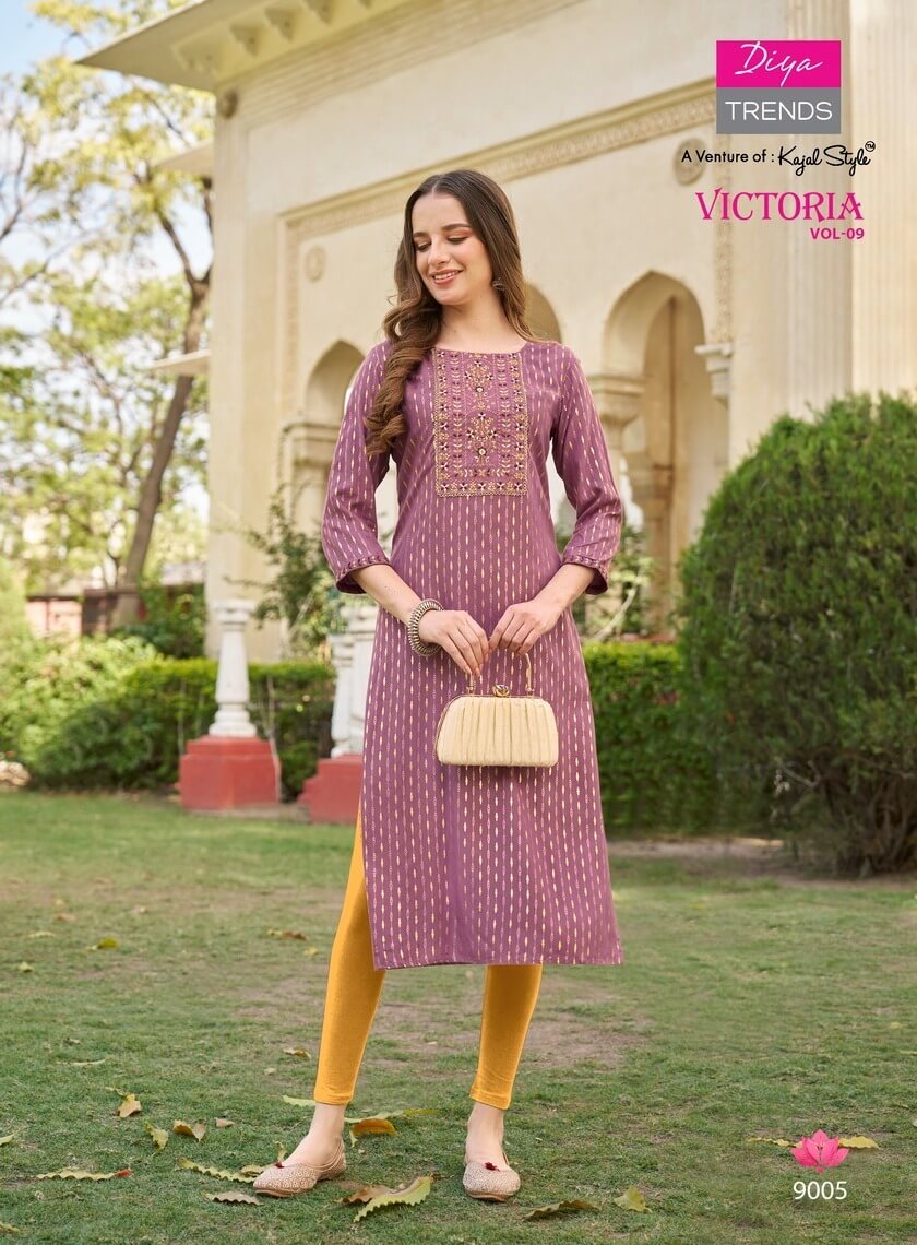 Diya Trends Victoria Vol 9 Rayon Kurti  Catalog collection 8