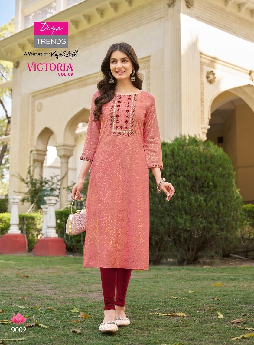 Diya Trends Victoria Vol 9 Rayon Kurti  Catalog collection 12