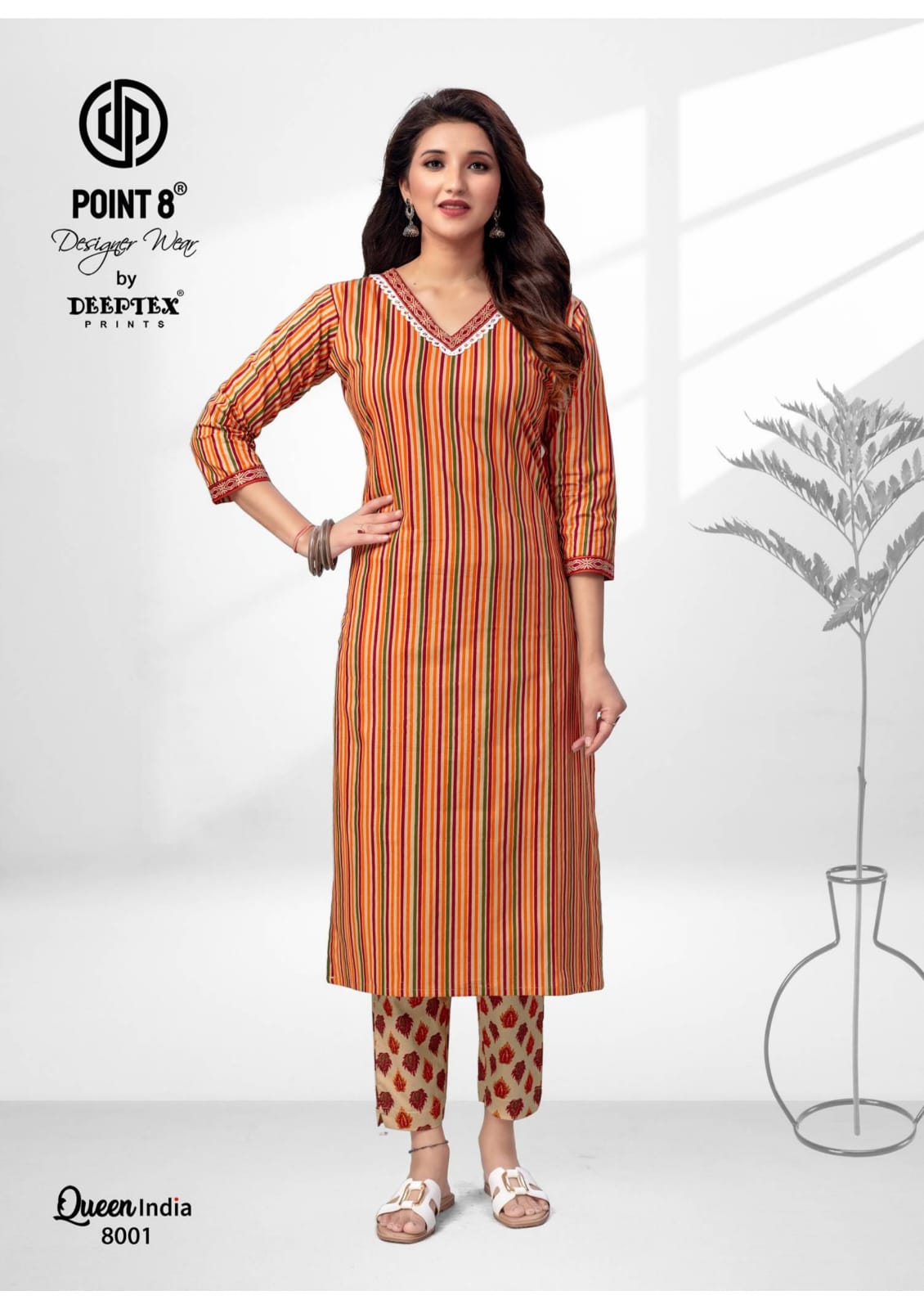 Deeptex Point 8 Queen India Vol 8 Kurti with Bottom Catalog collection 10