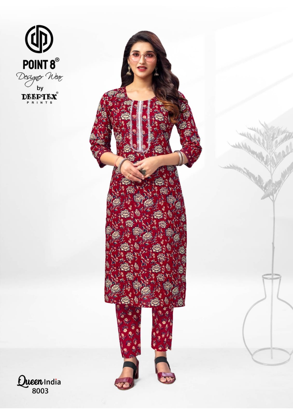 Deeptex Point 8 Queen India Vol 8 Kurti with Bottom Catalog collection 9