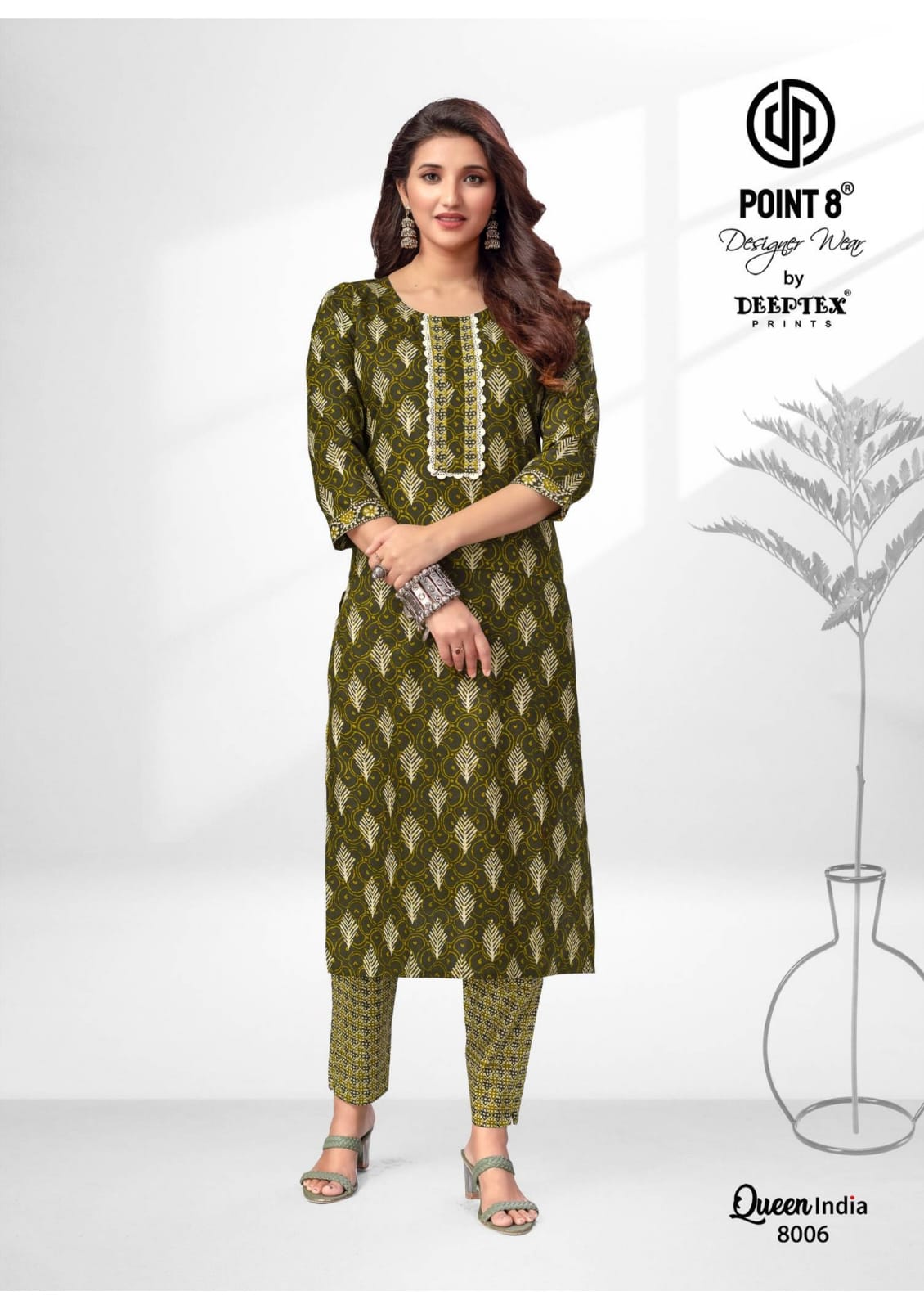 Deeptex Point 8 Queen India Vol 8 Kurti with Bottom Catalog collection 5