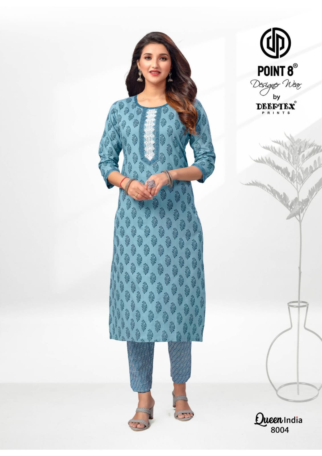 Deeptex Point 8 Queen India Vol 8 Kurti with Bottom Catalog collection 7