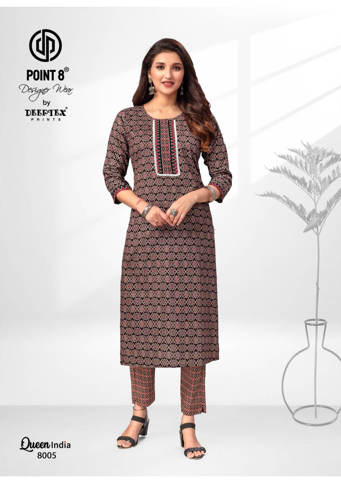 Deeptex Point 8 Queen India Vol 8 Kurti with Bottom Catalog collection 4