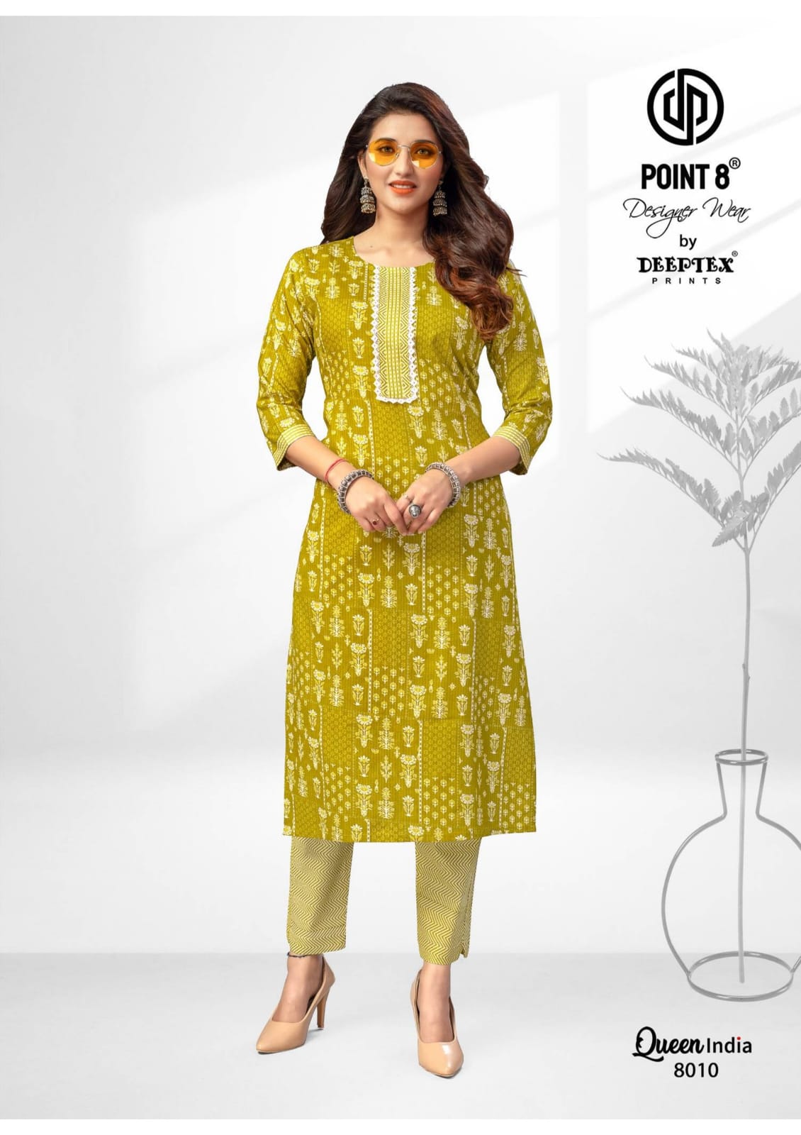 Deeptex Point 8 Queen India Vol 8 Kurti with Bottom Catalog collection 3