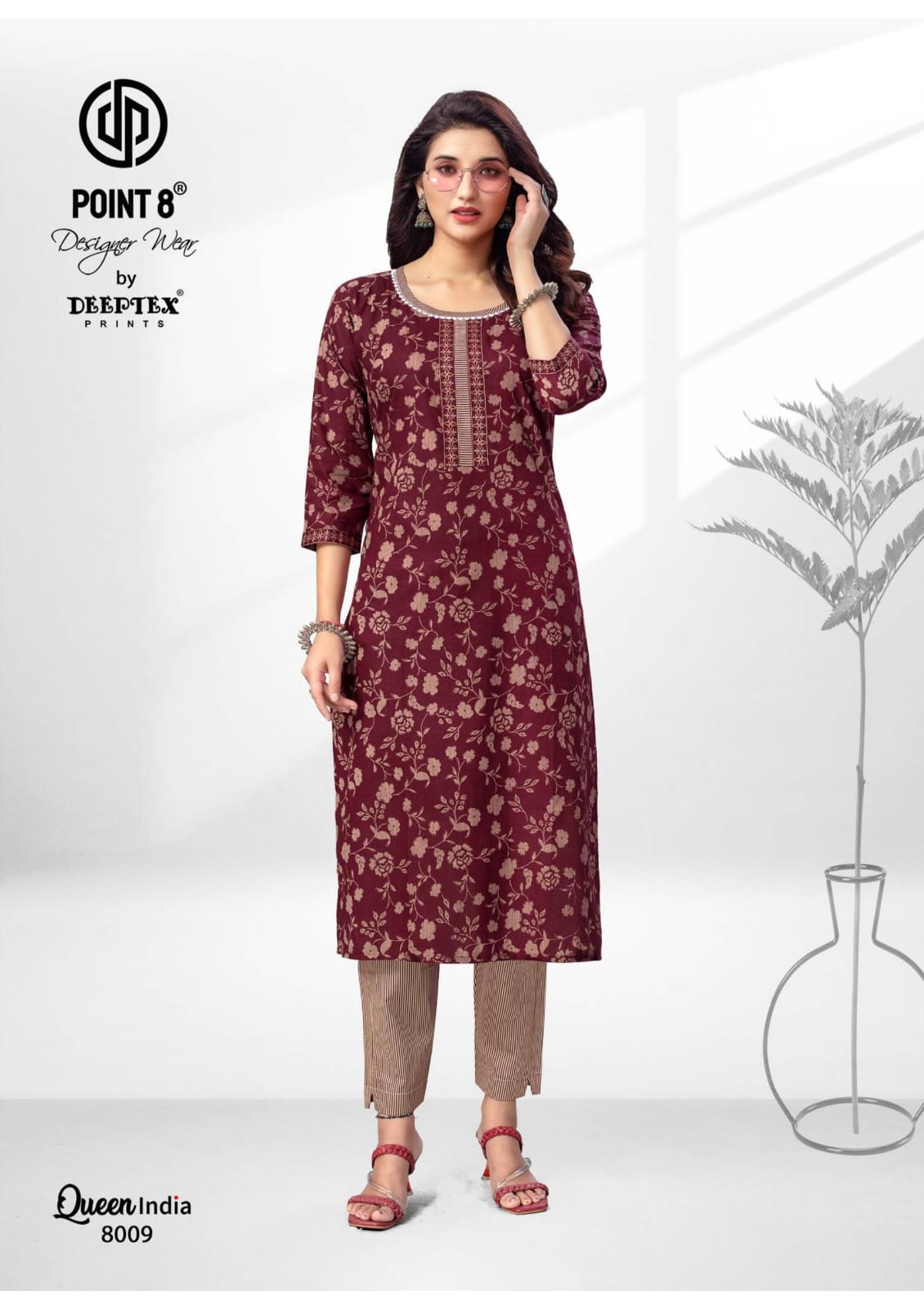 Deeptex Point 8 Queen India Vol 8 Kurti with Bottom Catalog collection 2