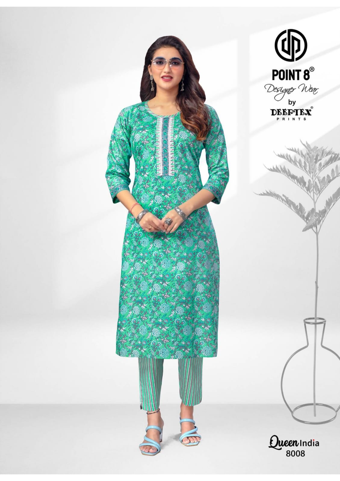 Deeptex Point 8 Queen India Vol 8 Kurti with Bottom Catalog collection 1