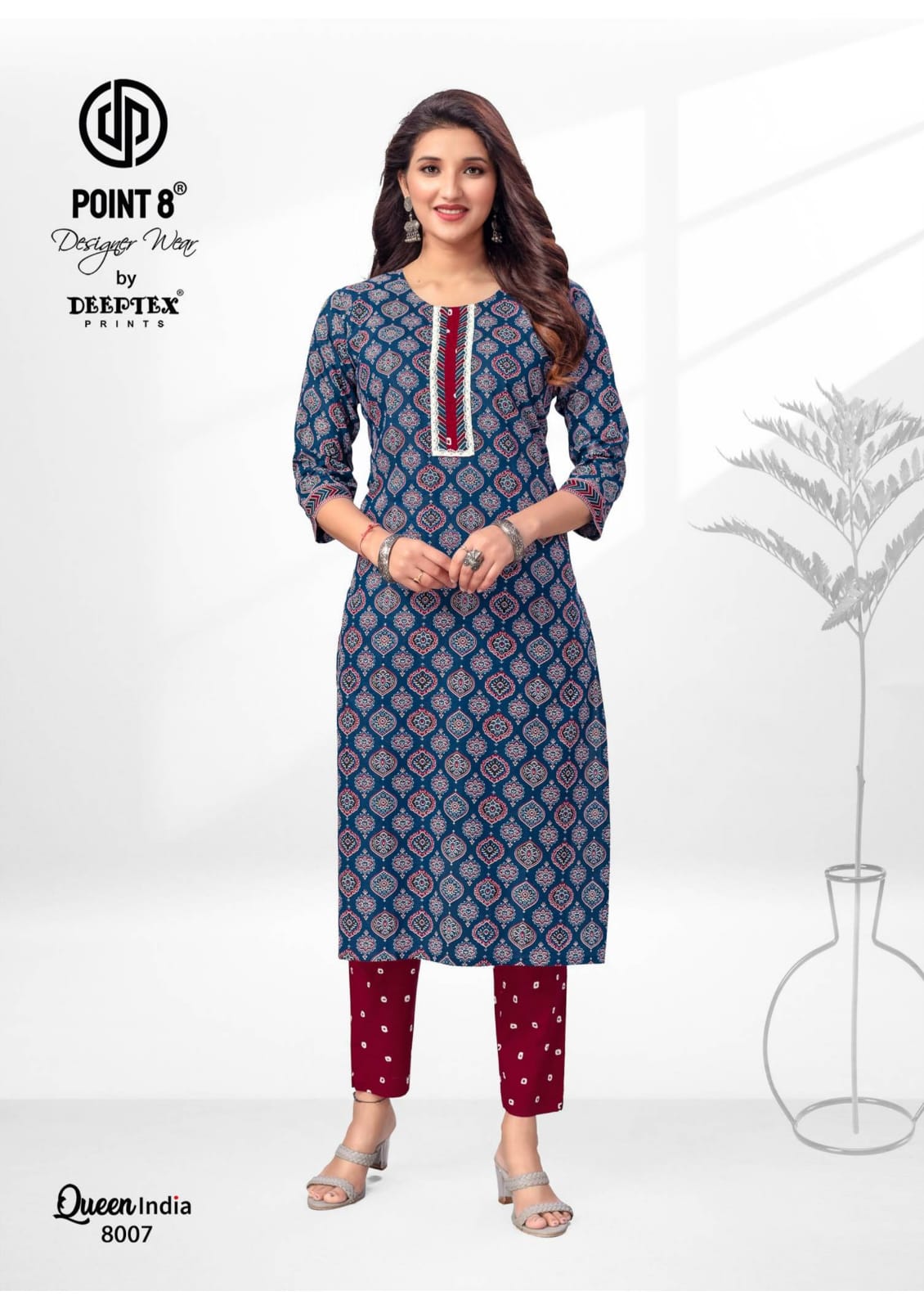 Deeptex Point 8 Queen India Vol 8 Kurti with Bottom Catalog collection 6