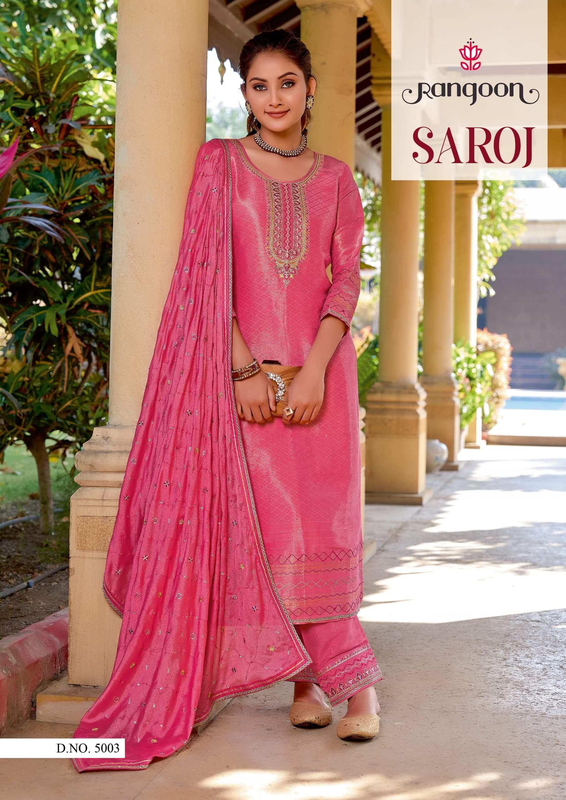 Rangoon Saroj Embroidery Salwar Kameez Catalog collection 4