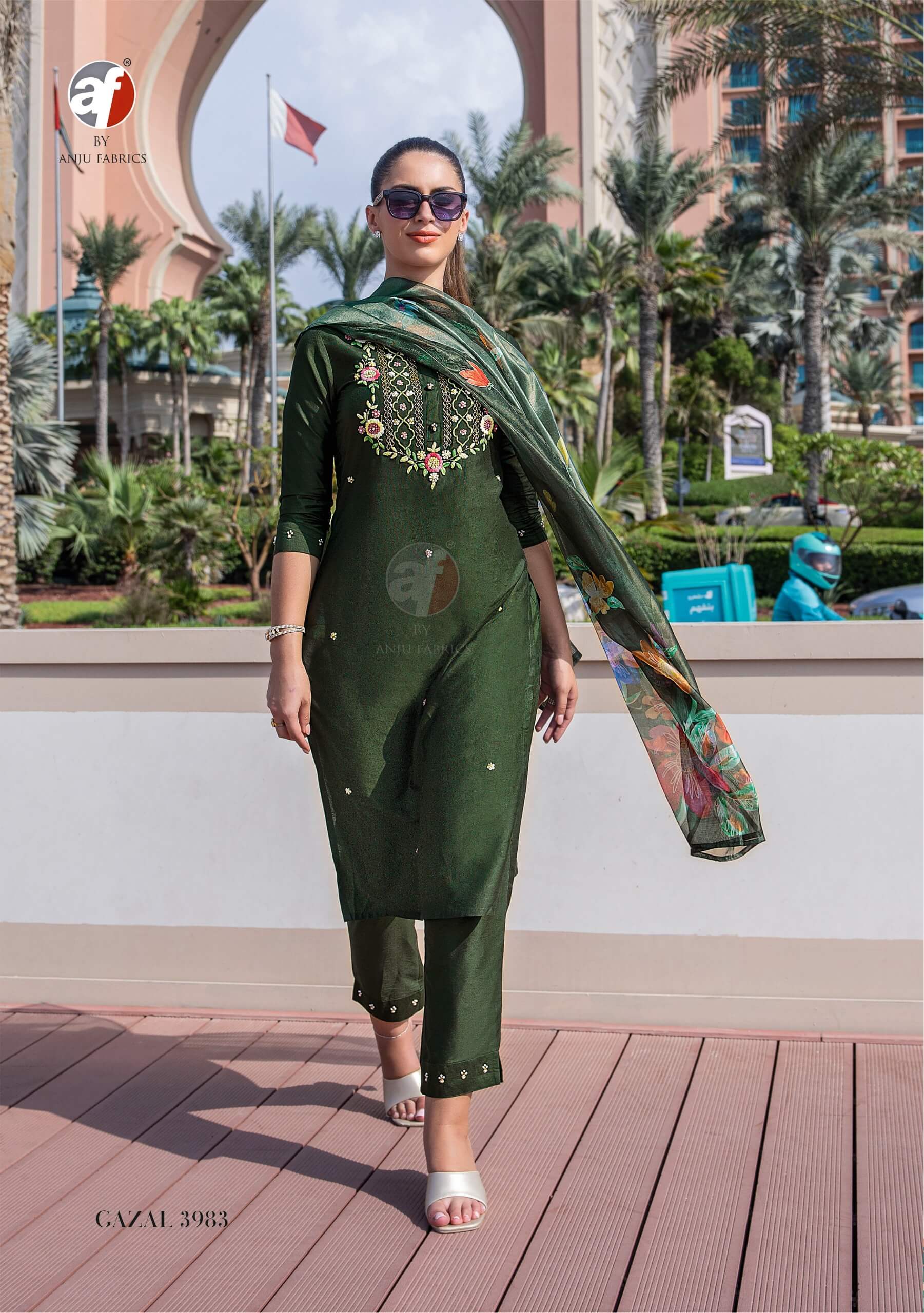 Anju Fabrics Gazal Vol 5 Embroidery Salwar Kameez Catalog collection 4