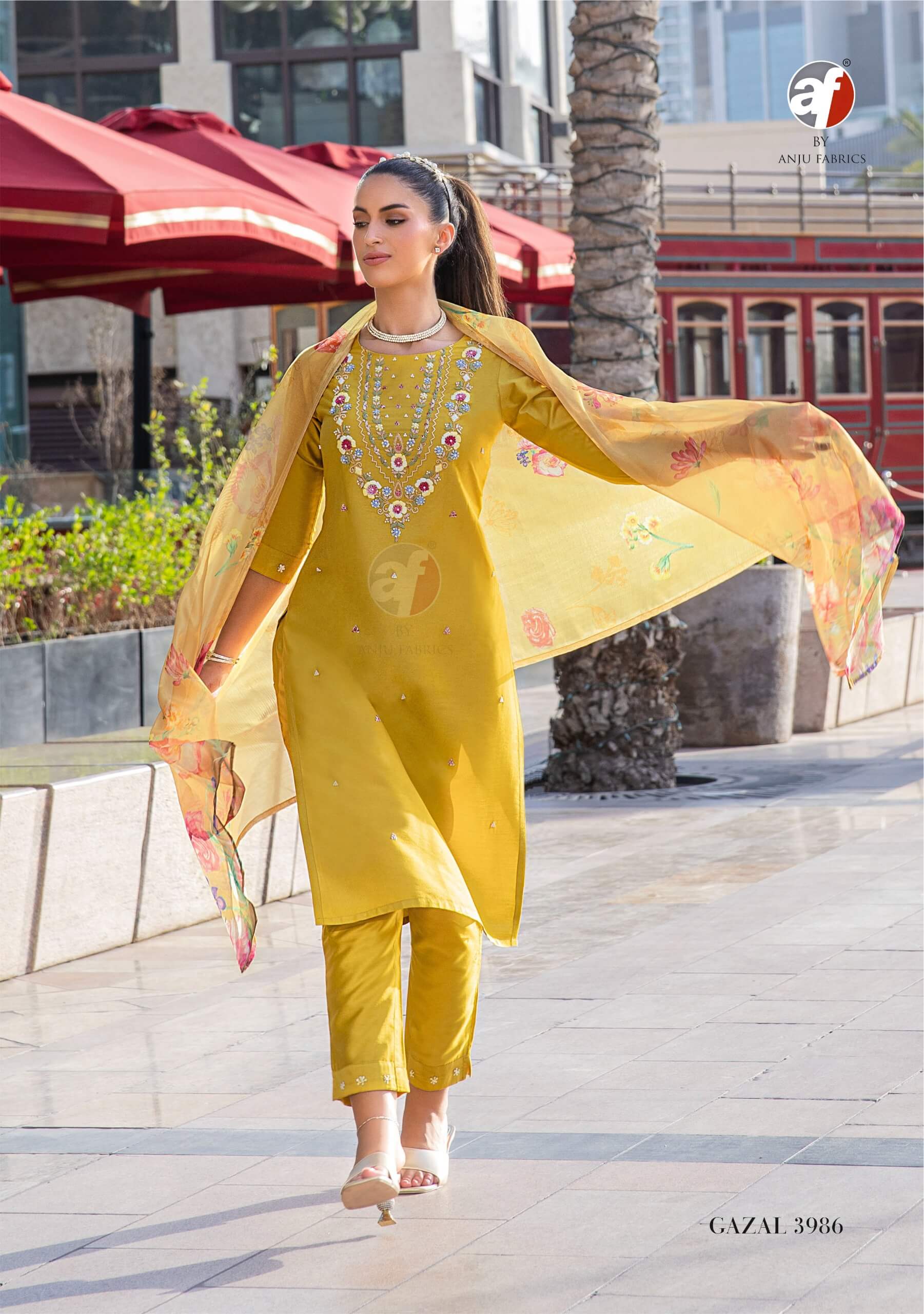 Anju Fabrics Gazal Vol 5 Embroidery Salwar Kameez Catalog collection 7