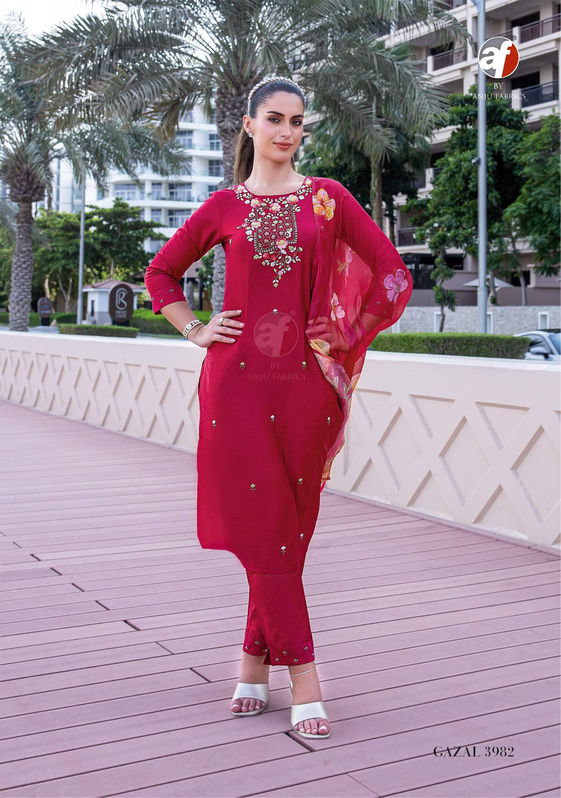 Anju Fabrics Gazal Vol 5 Embroidery Salwar Kameez Catalog collection 2