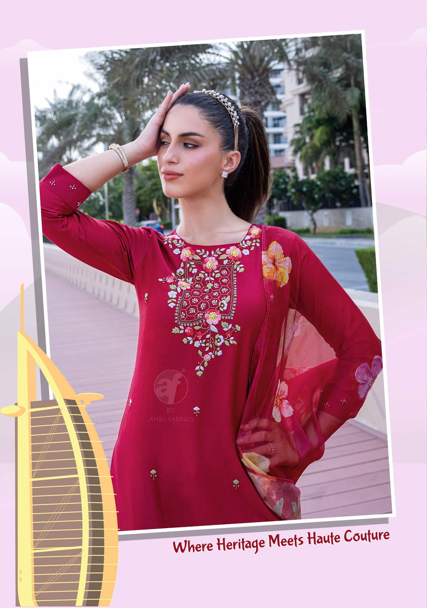 Anju Fabrics Gazal Vol 5 Embroidery Salwar Kameez Catalog collection 3