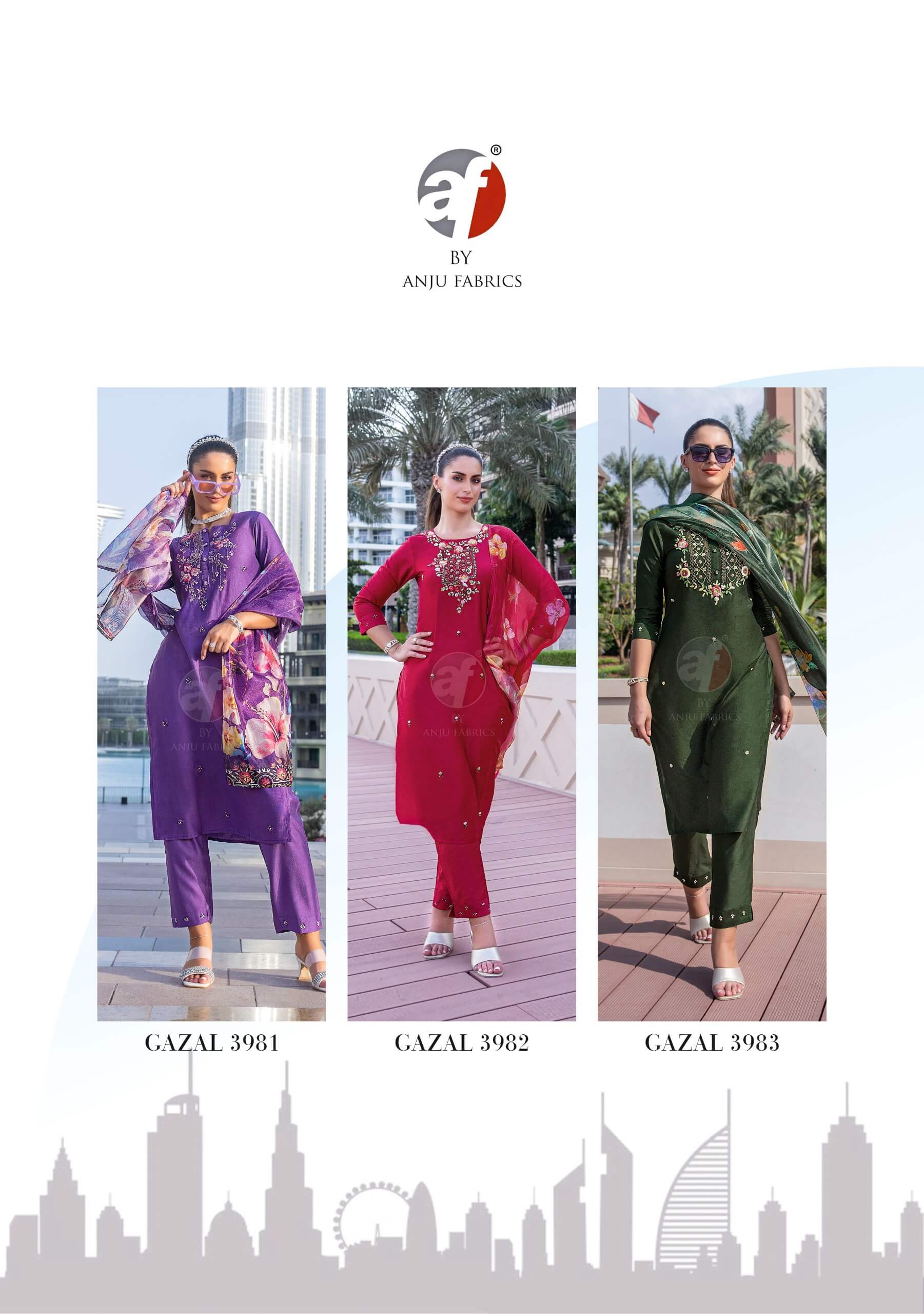Anju Fabrics Gazal Vol 5 Embroidery Salwar Kameez Catalog collection 6