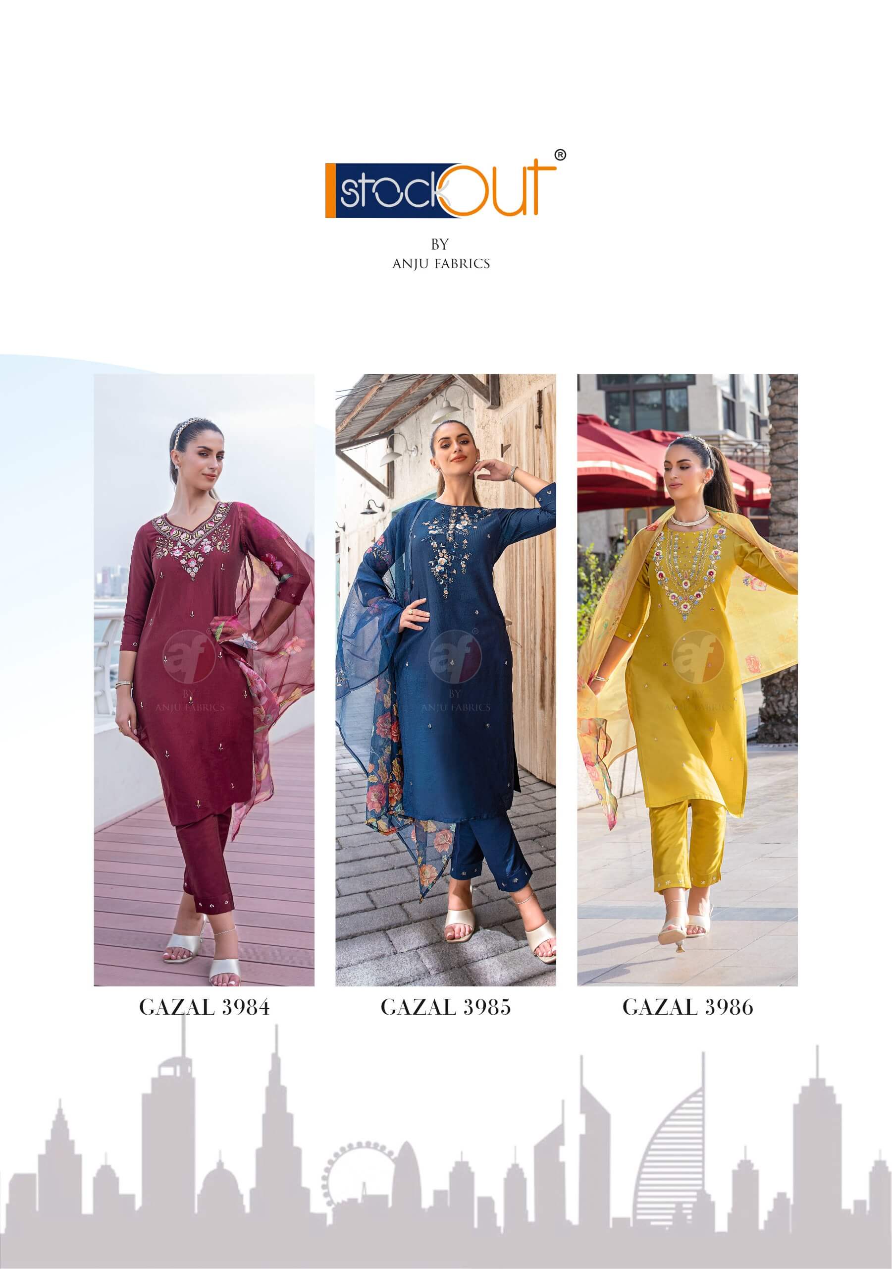 Anju Fabrics Gazal Vol 5 Embroidery Salwar Kameez Catalog collection 1