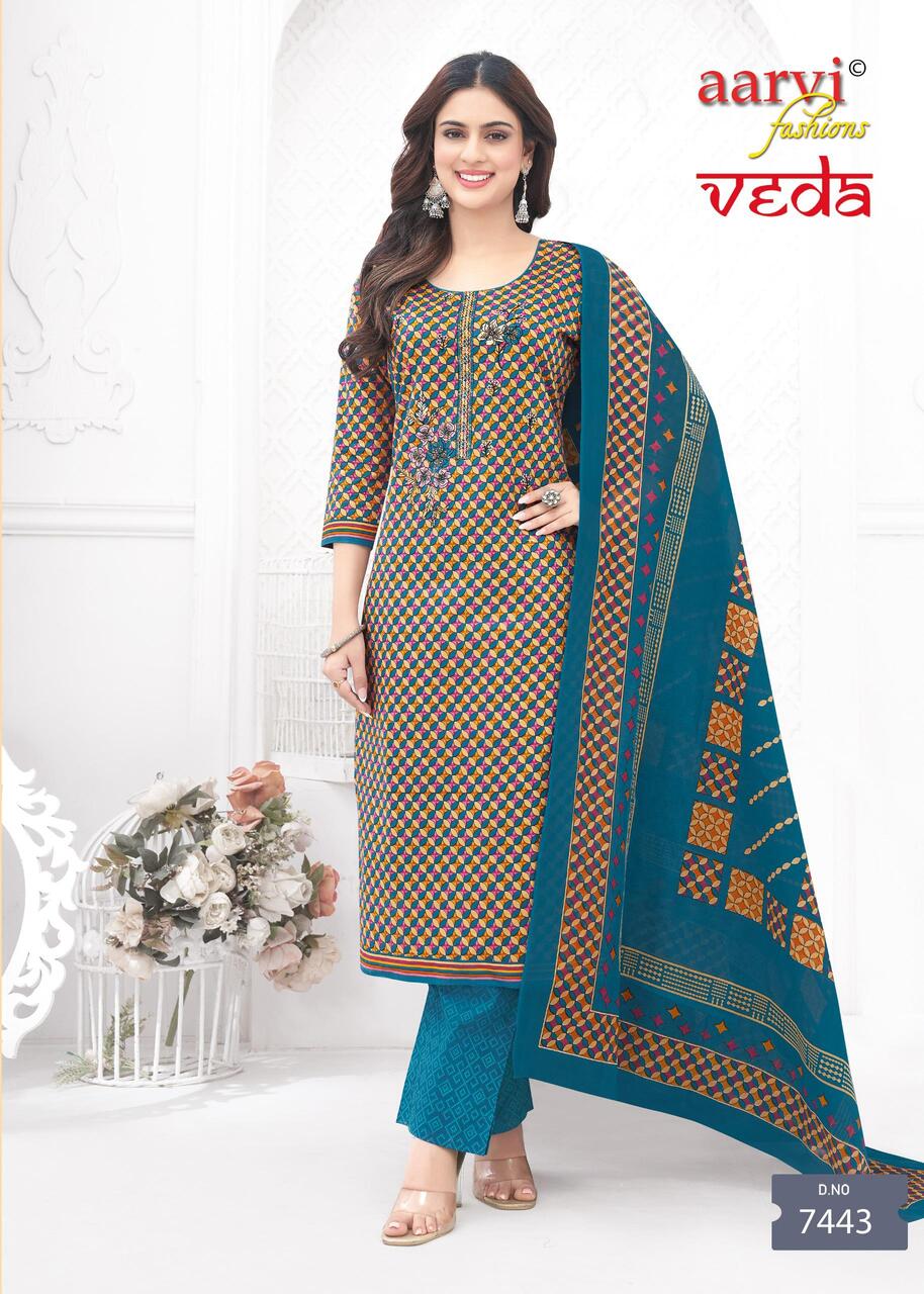 Aarvi Fashions Veda Printed Salwar Kameez Catalog collection 7