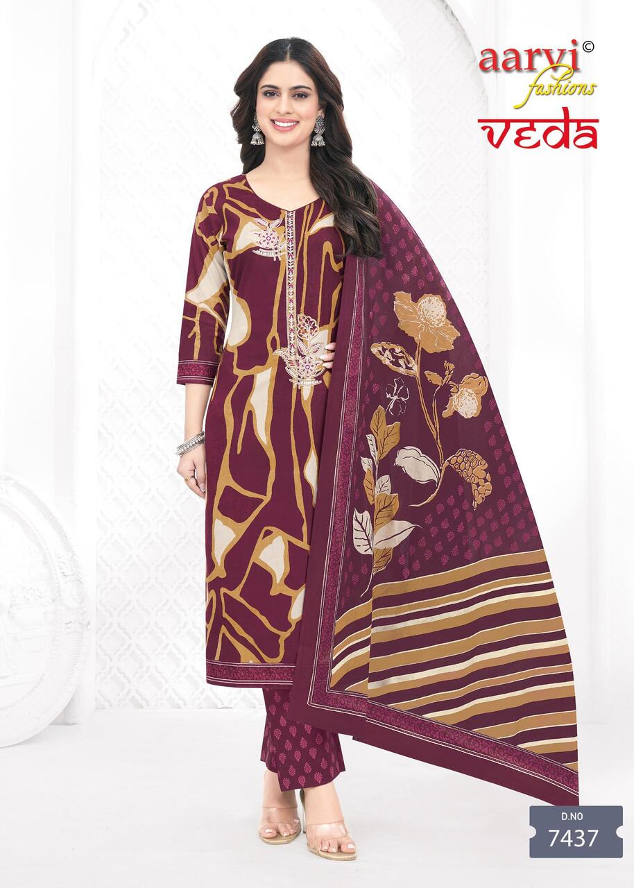 Aarvi Fashions Veda Printed Salwar Kameez Catalog collection 18