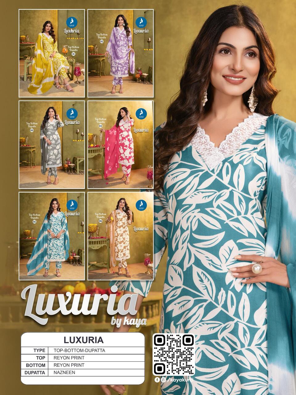 Kaya Kurti Luxuria Printed Salwar Kameez Catalog collection 9