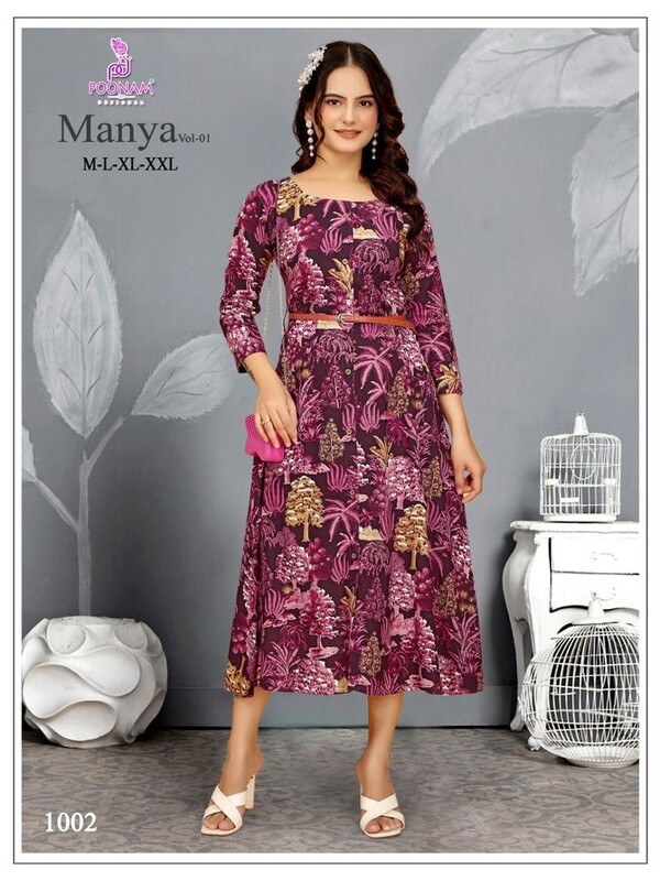 Poonam Designer Manya Vol 1 One Piece Dress Catalog collection 5